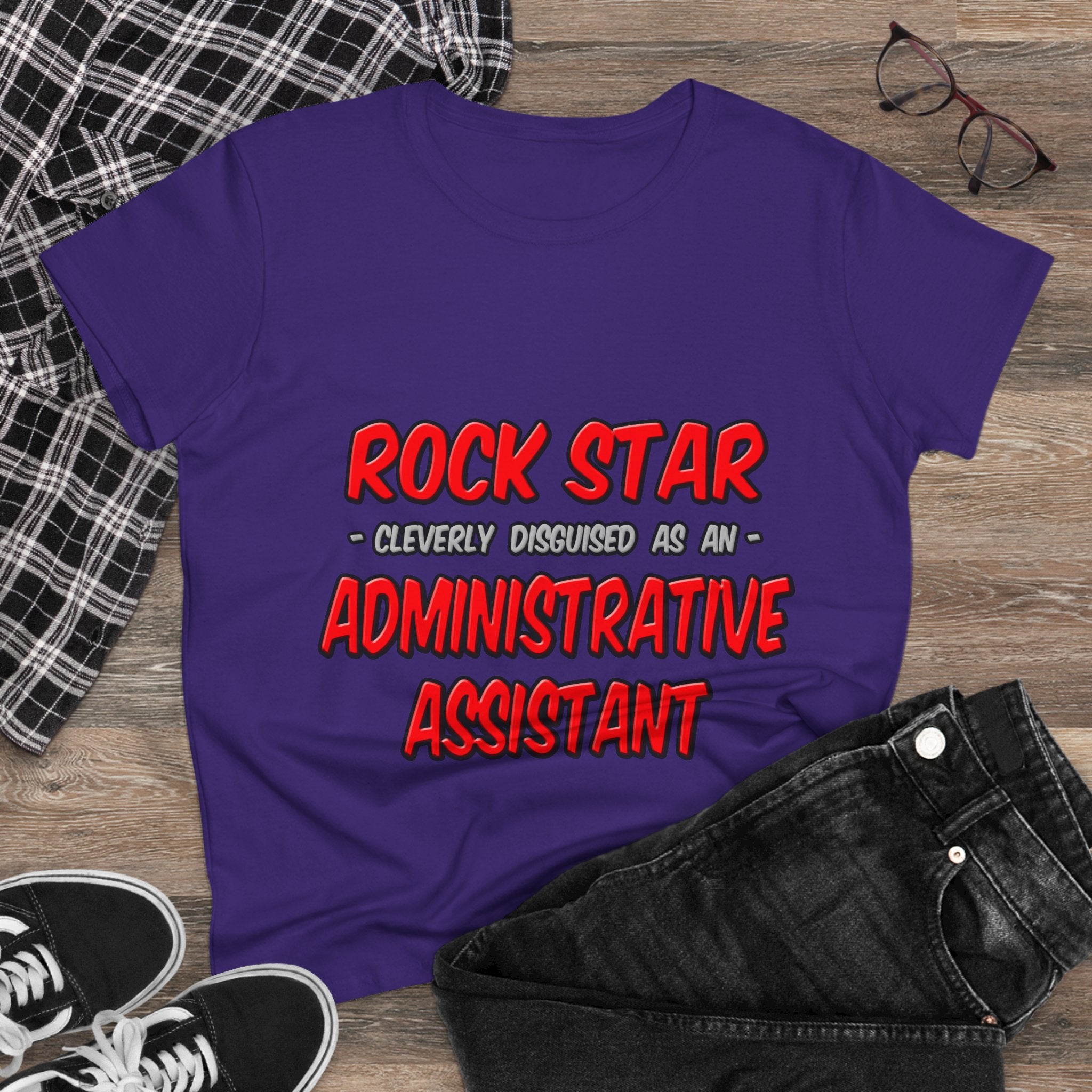 Rock Star...Administrative Assistant - Women's Midweight Cotton Tee