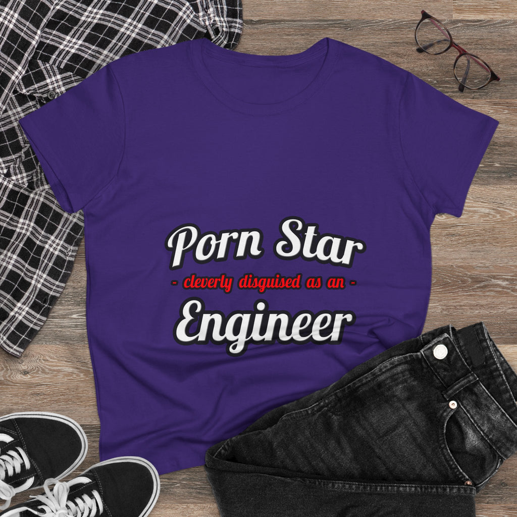 Porn Star...Engineer - Women's Midweight Cotton Tee