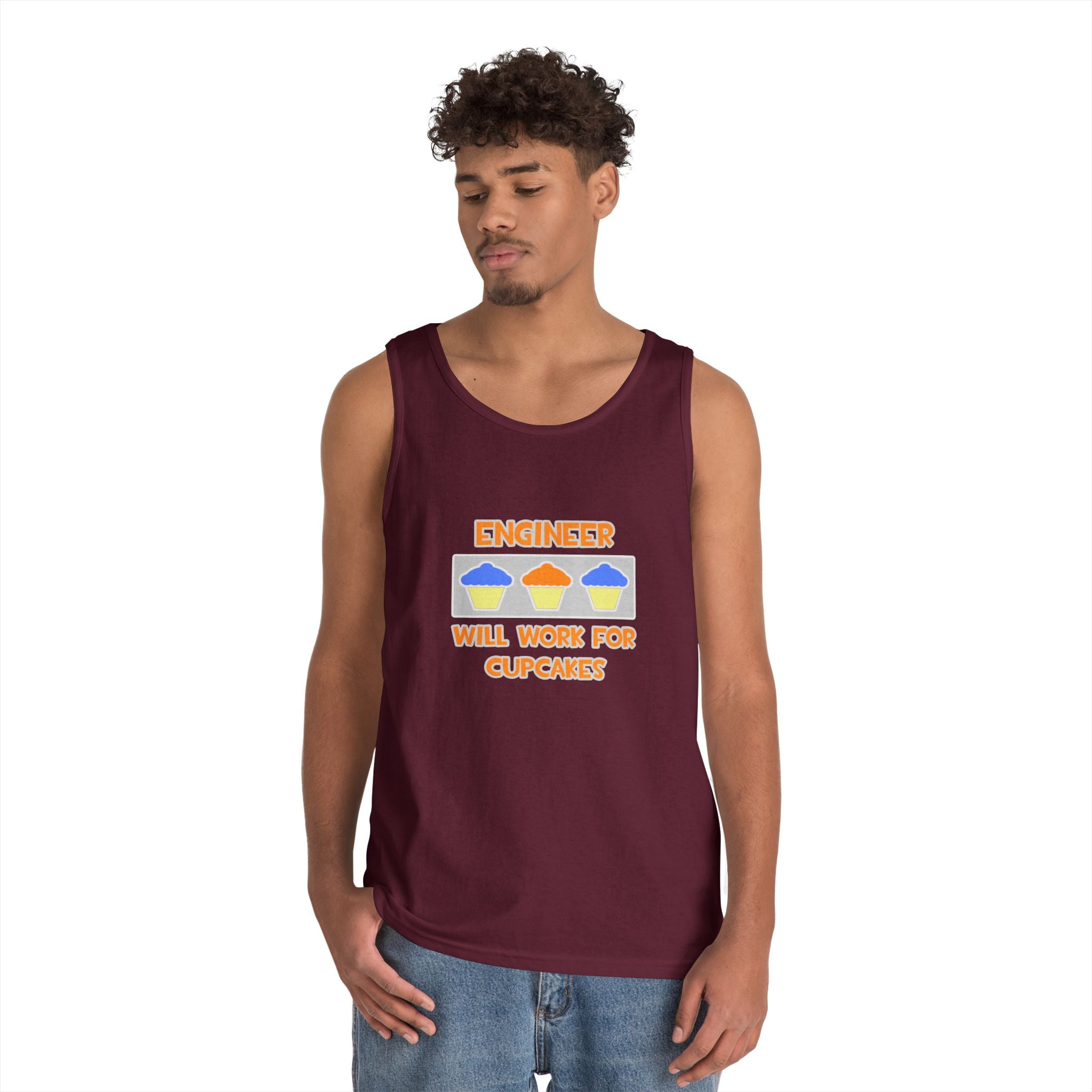 Engineer ... Will Work For Cupcakes - Unisex Heavy Cotton Tank Top