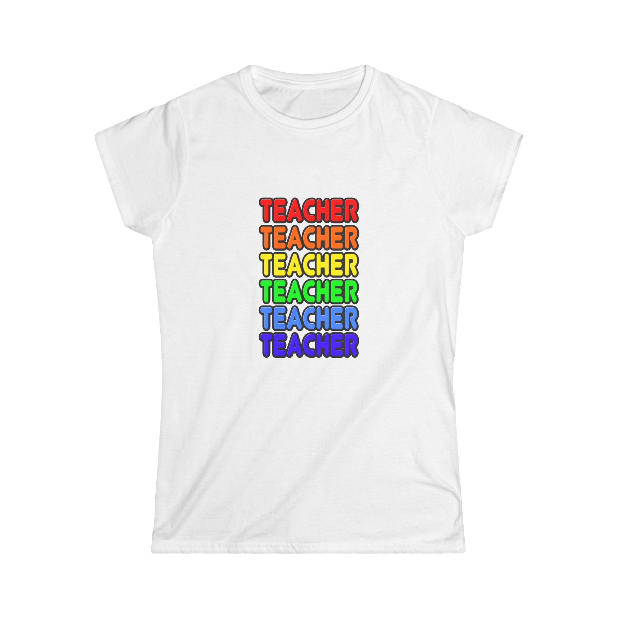 Rainbow Teacher - Women's Softstyle Tee