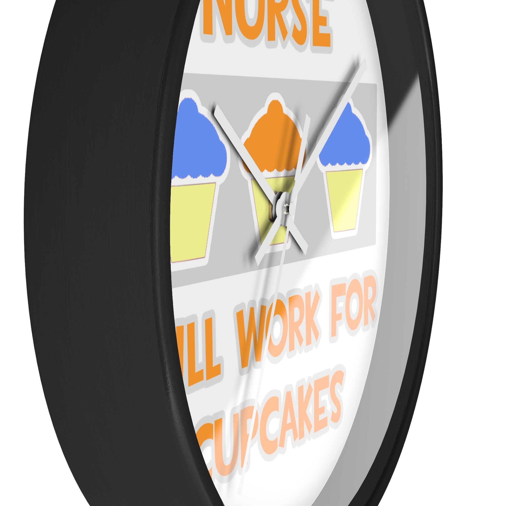 Nurse ... Will Work For Cupcakes - Wall Clock