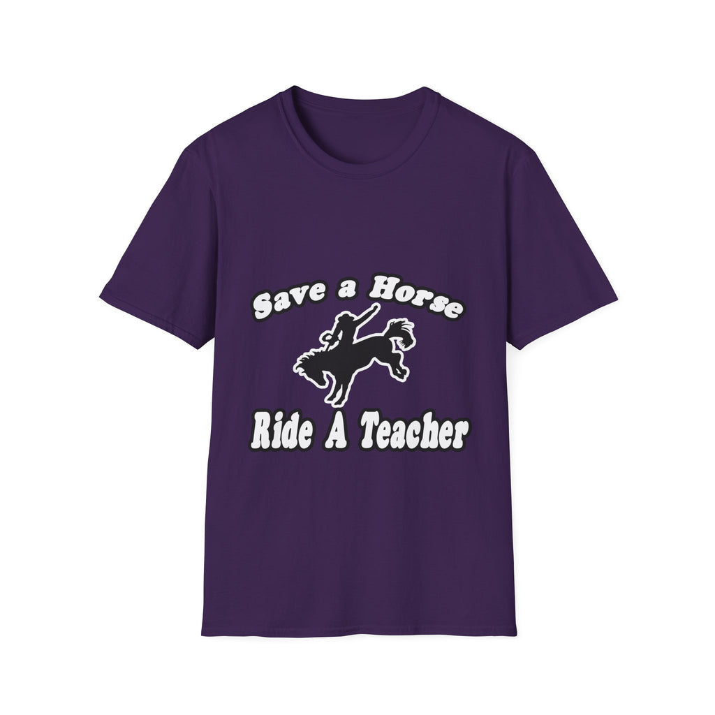 save horse ride teacher - Unisex Softstyle T-Shirt