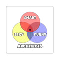 Venn Diagram .. Architects - Square Stickers