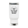 Two Thumbs and Loves Editing - Stainless Steel Travel Mug with Handle, 14oz
