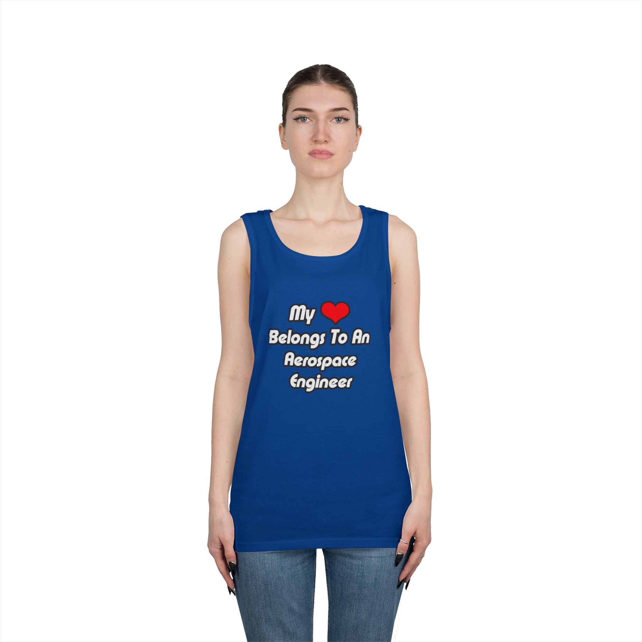 My Heart Belongs To An Aerospace Engineer - Unisex Heavy Cotton Tank Top