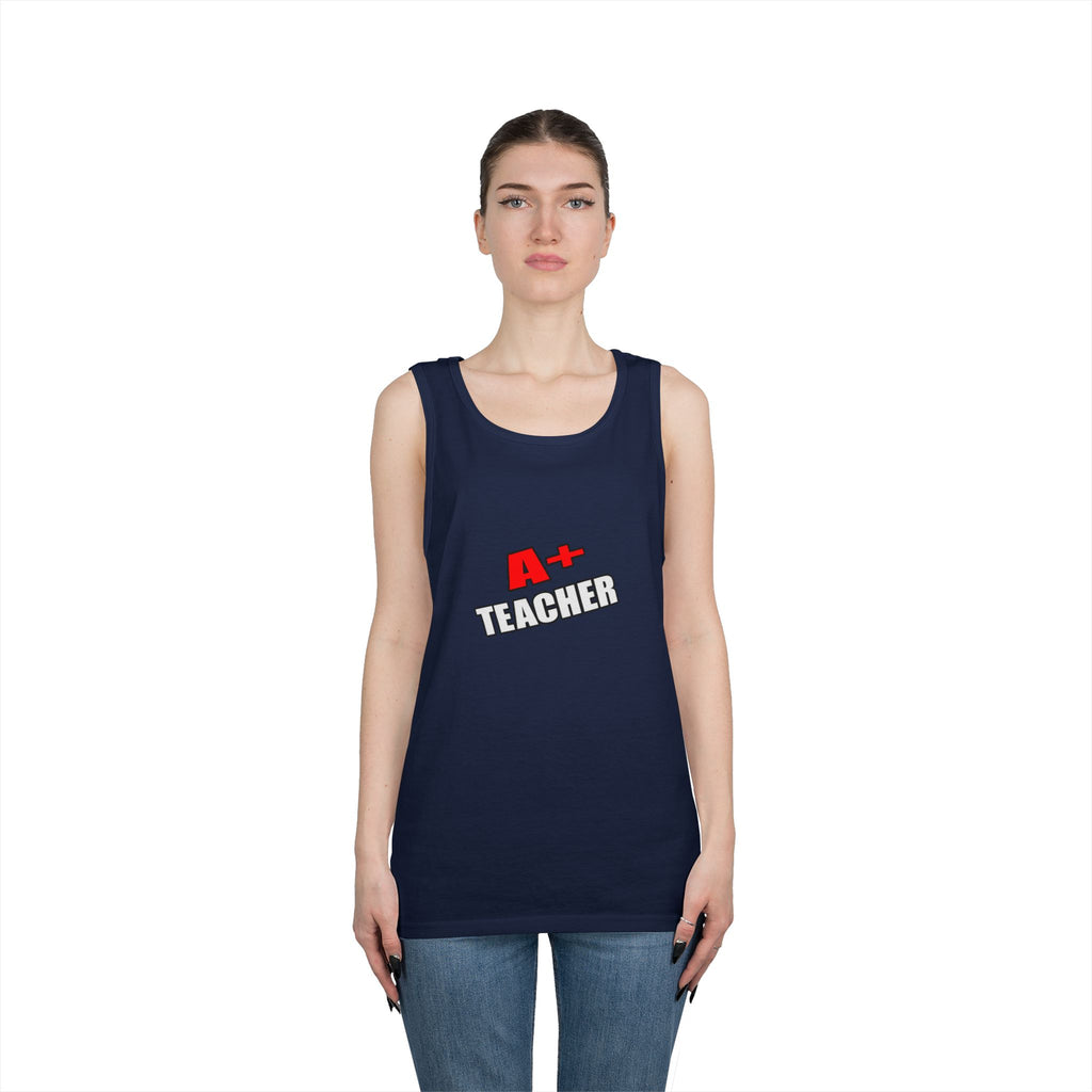a plus teacher - Unisex Heavy Cotton Tank Top