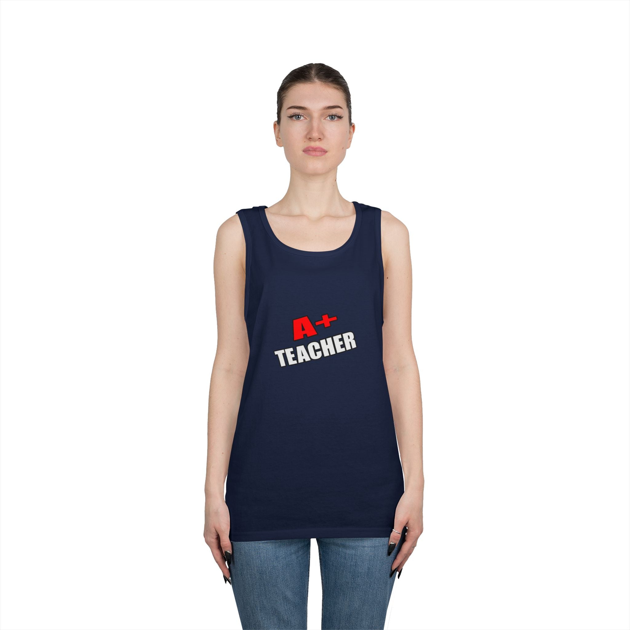 a plus teacher - Unisex Heavy Cotton Tank Top