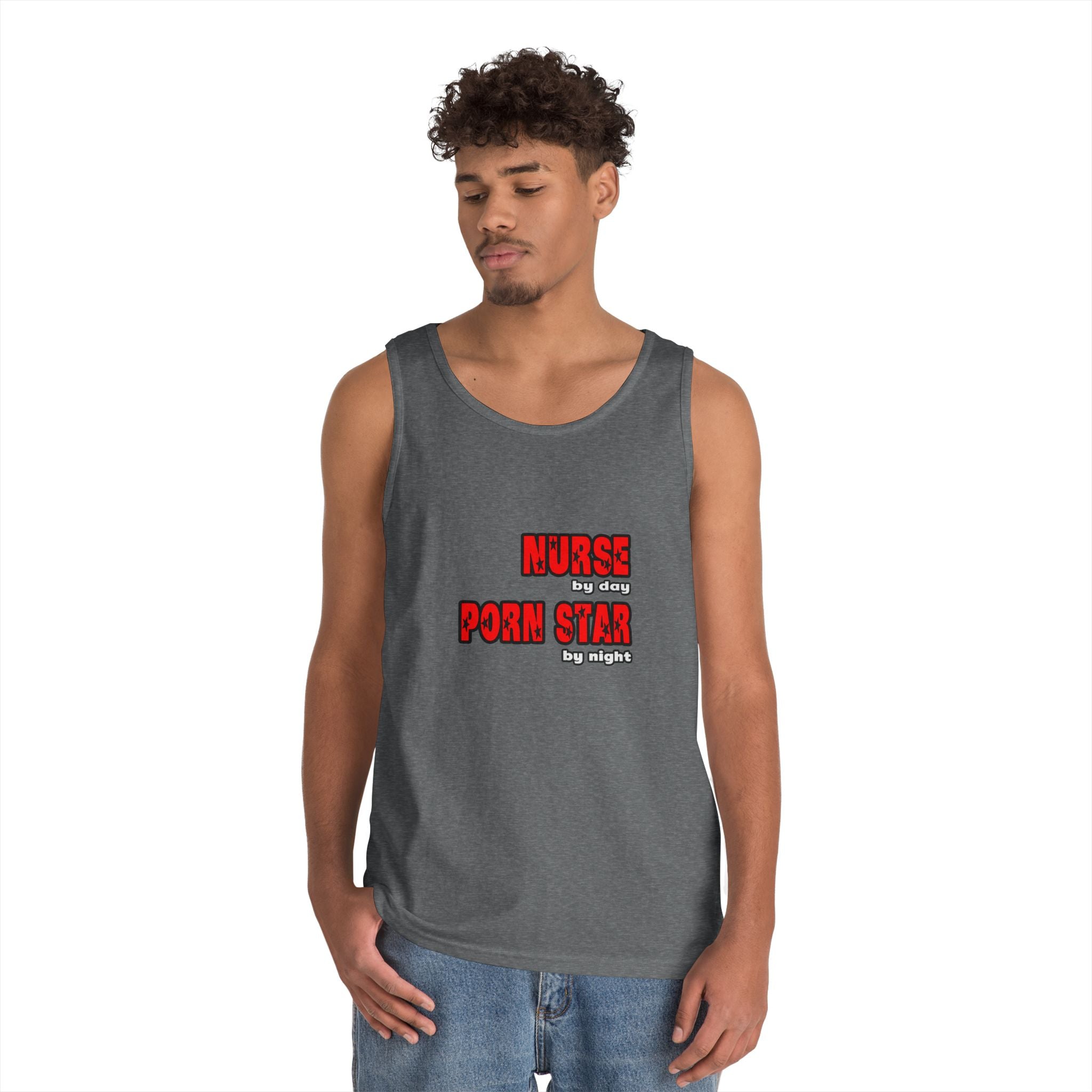 Nurse By Day...Porn Star By Night - Unisex Heavy Cotton Tank Top