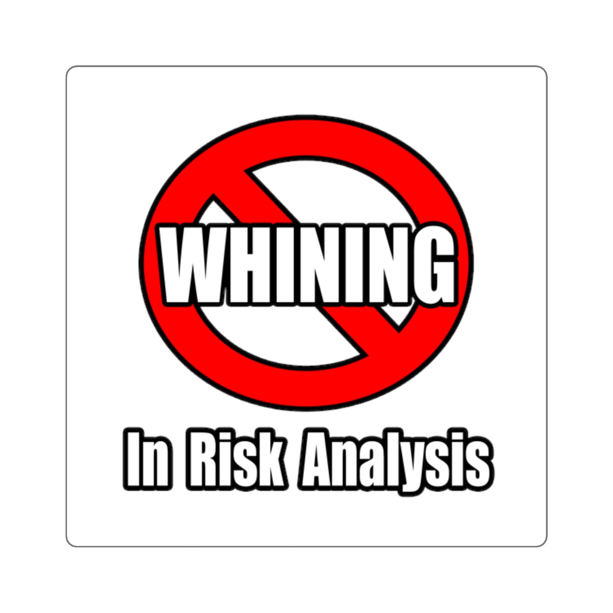No Whining In Risk Analysis - Square Stickers