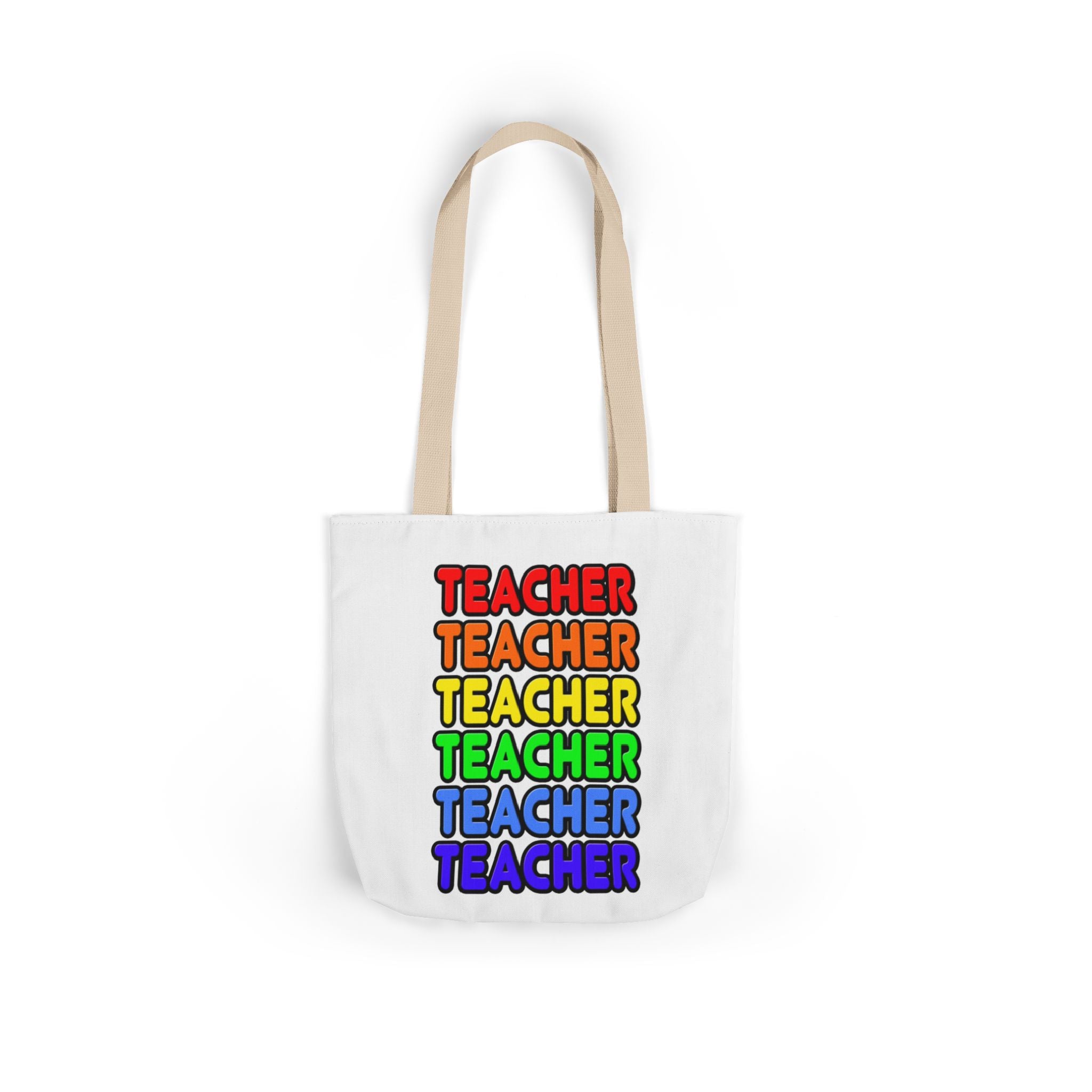Rainbow Teacher - Canvas Tote Bag, 5-Color Straps