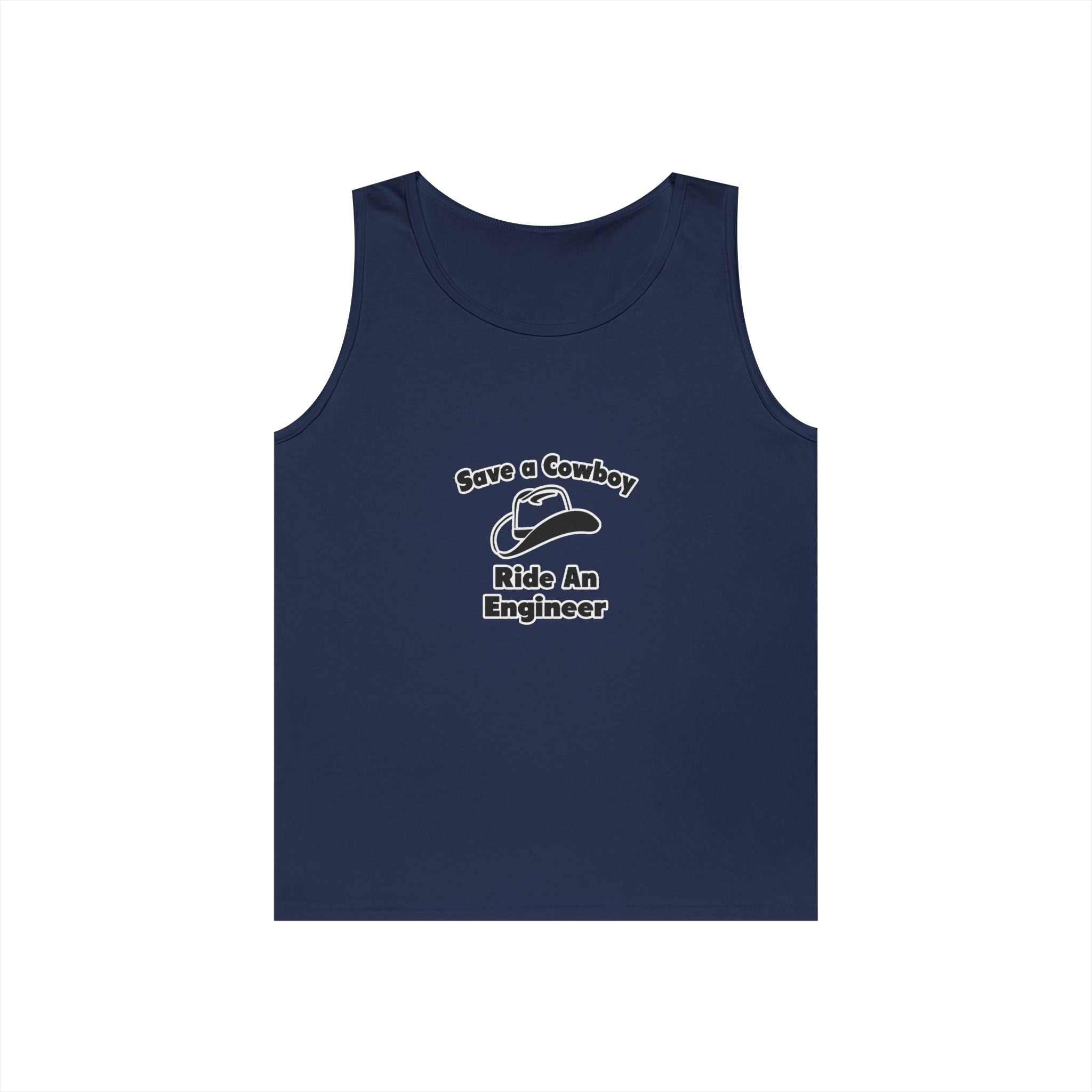 Save a Cowboy .. Ride an Engineer - Unisex Heavy Cotton Tank Top