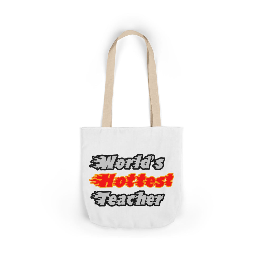 World's Hottest Teacher - Canvas Tote Bag, 5-Color Straps