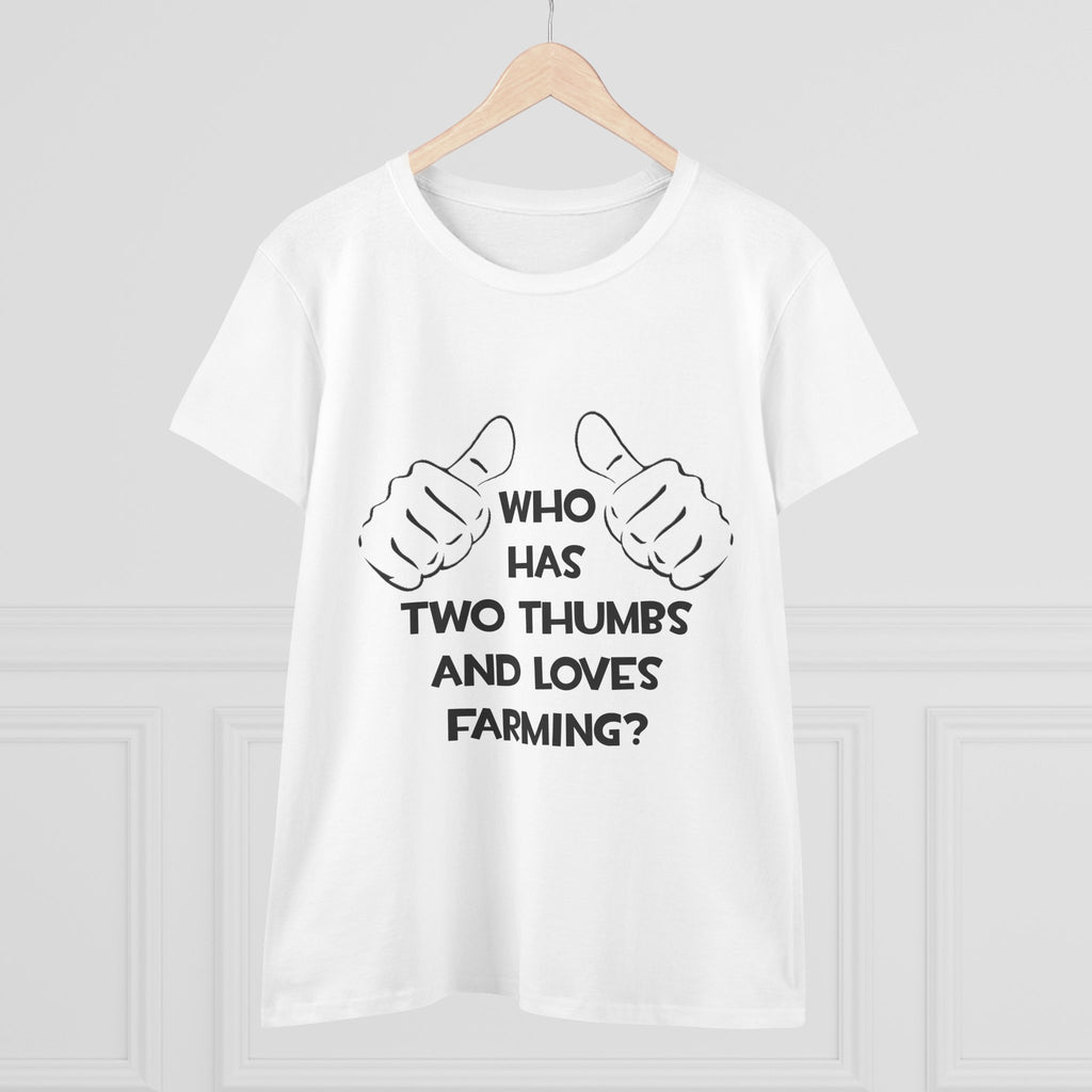 Two Thumbs and Loves Farming - Women's Midweight Cotton Tee