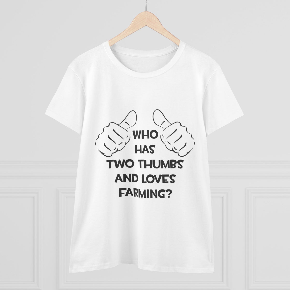 Two Thumbs and Loves Farming - Women's Midweight Cotton Tee