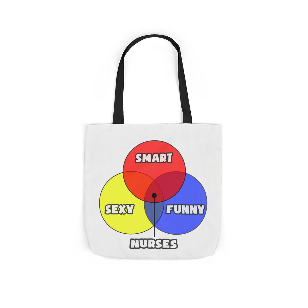 Venn Diagram .. Nurses - Canvas Tote Bag, 5-Color Straps