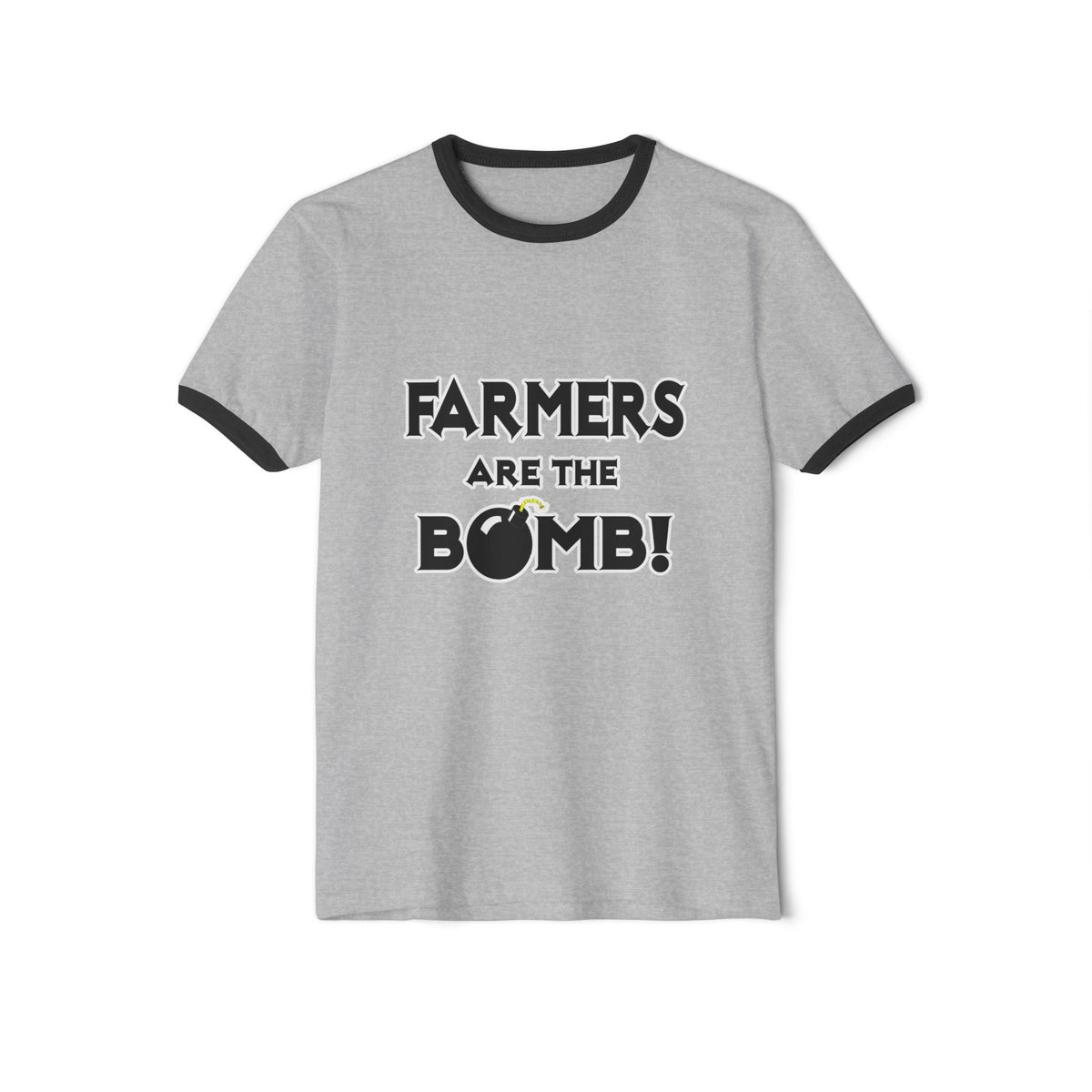 Farmers Are The Bomb! - Unisex Cotton Ringer T-Shirt