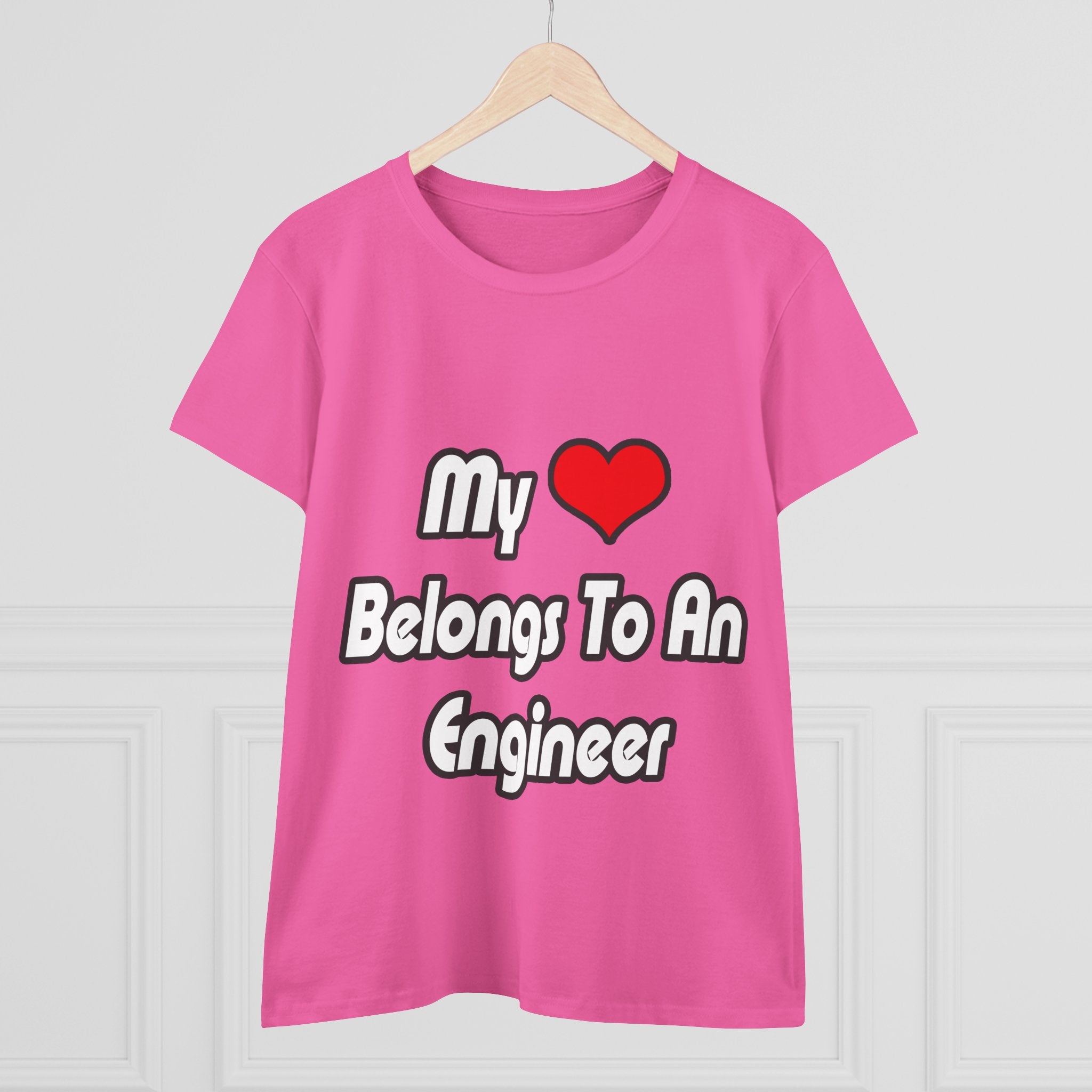 My Heart Belongs To An Engineer - Women's Midweight Cotton Tee