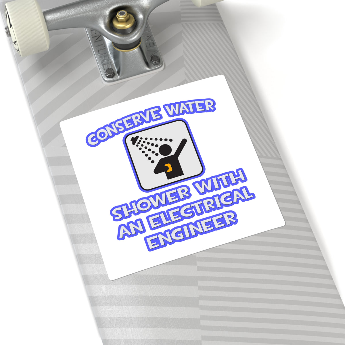 Conserve Water .. Shower With Electrical Engineer - Square Stickers