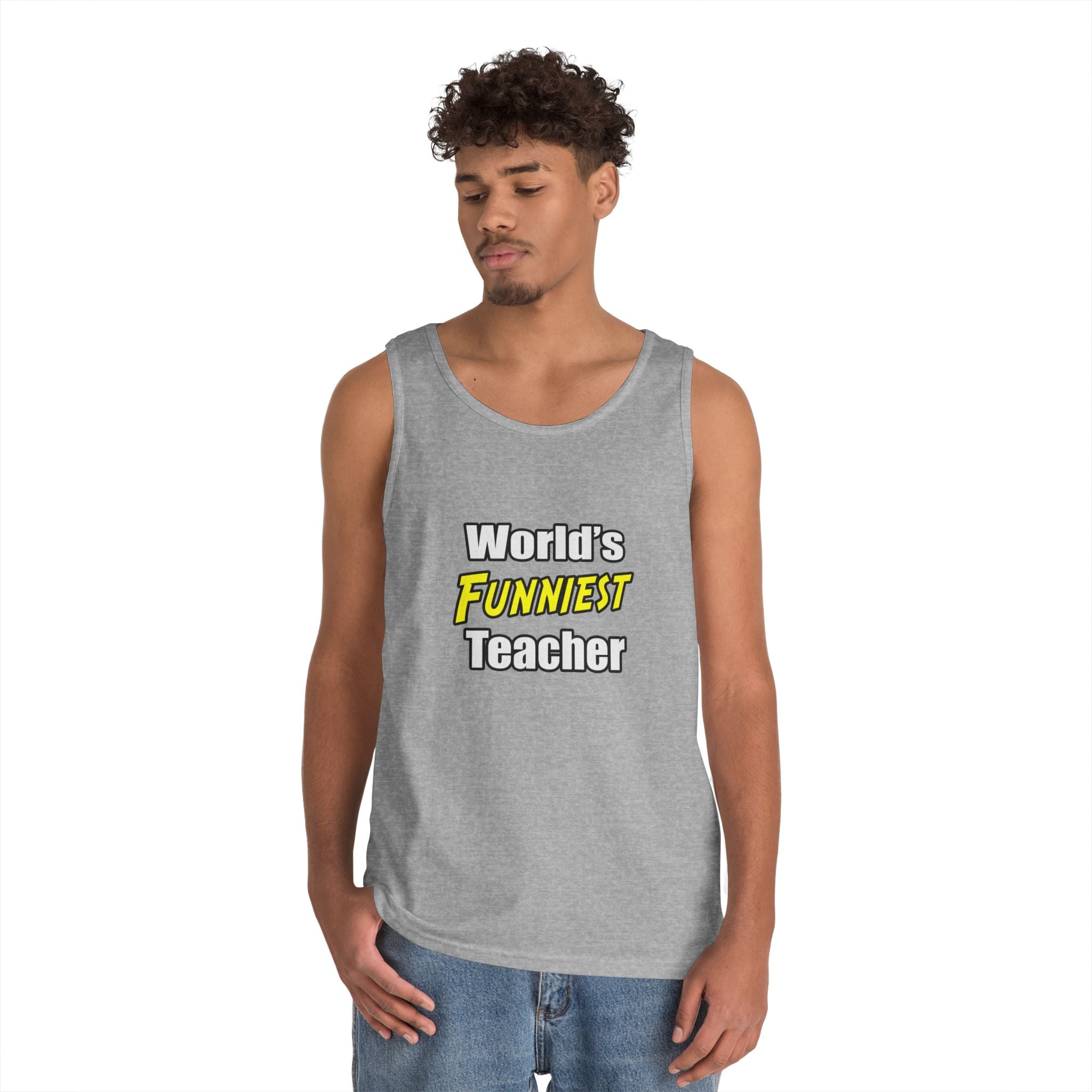 World's Funniest Teacher - Unisex Heavy Cotton Tank Top
