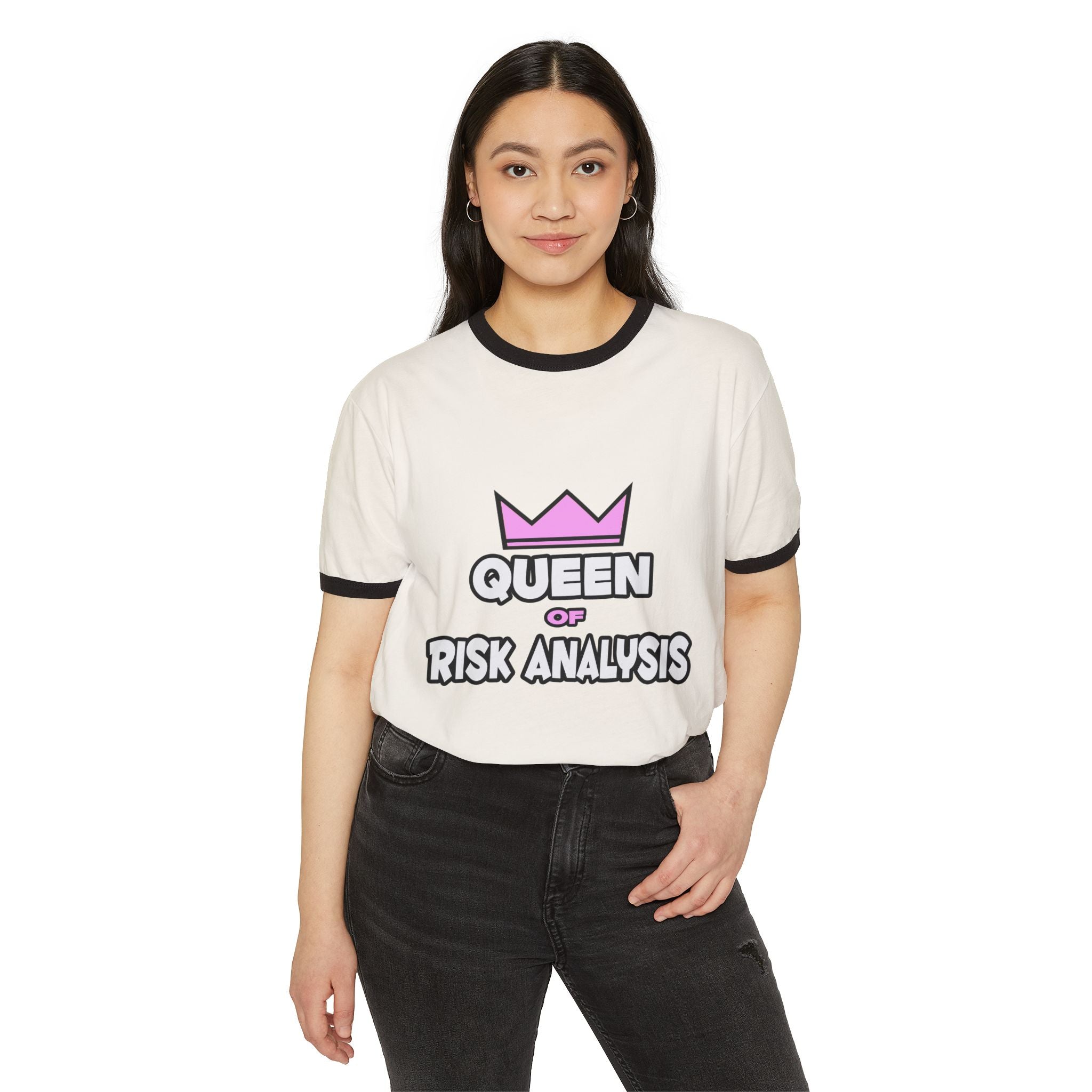Queen of Risk Analysis - Unisex Cotton Ringer T-Shirt