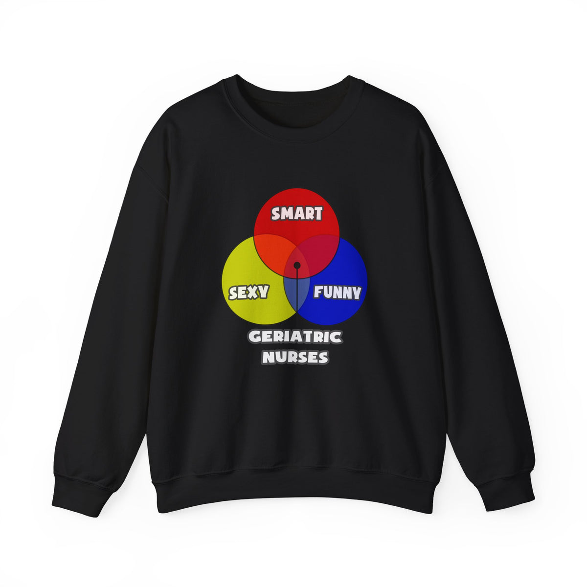 Venn Diagram .. Geriatric Nurses - Unisex Heavy Blend™ Crewneck Sweatshirt