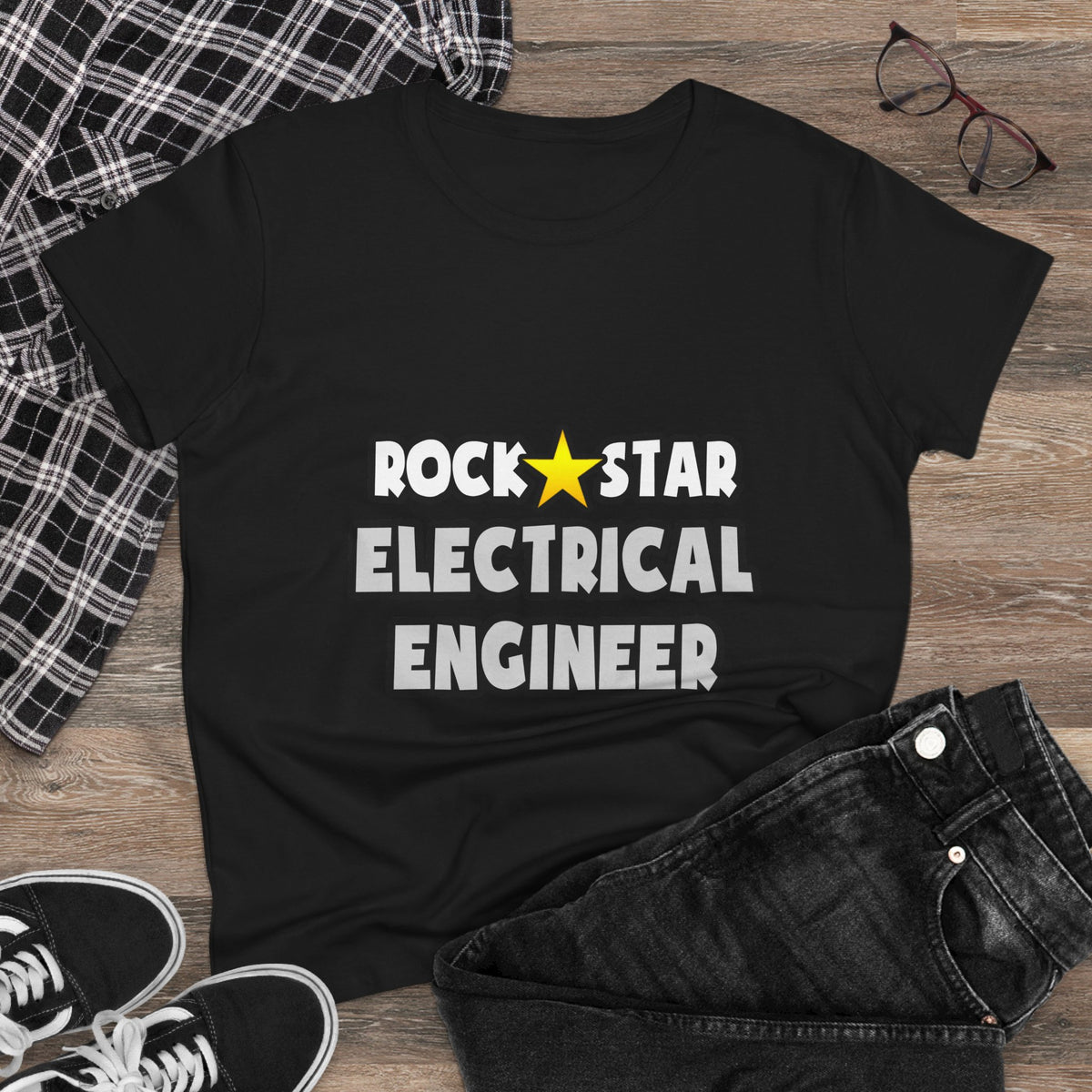 Rock Star Electrical Engineer - Women's Midweight Cotton Tee