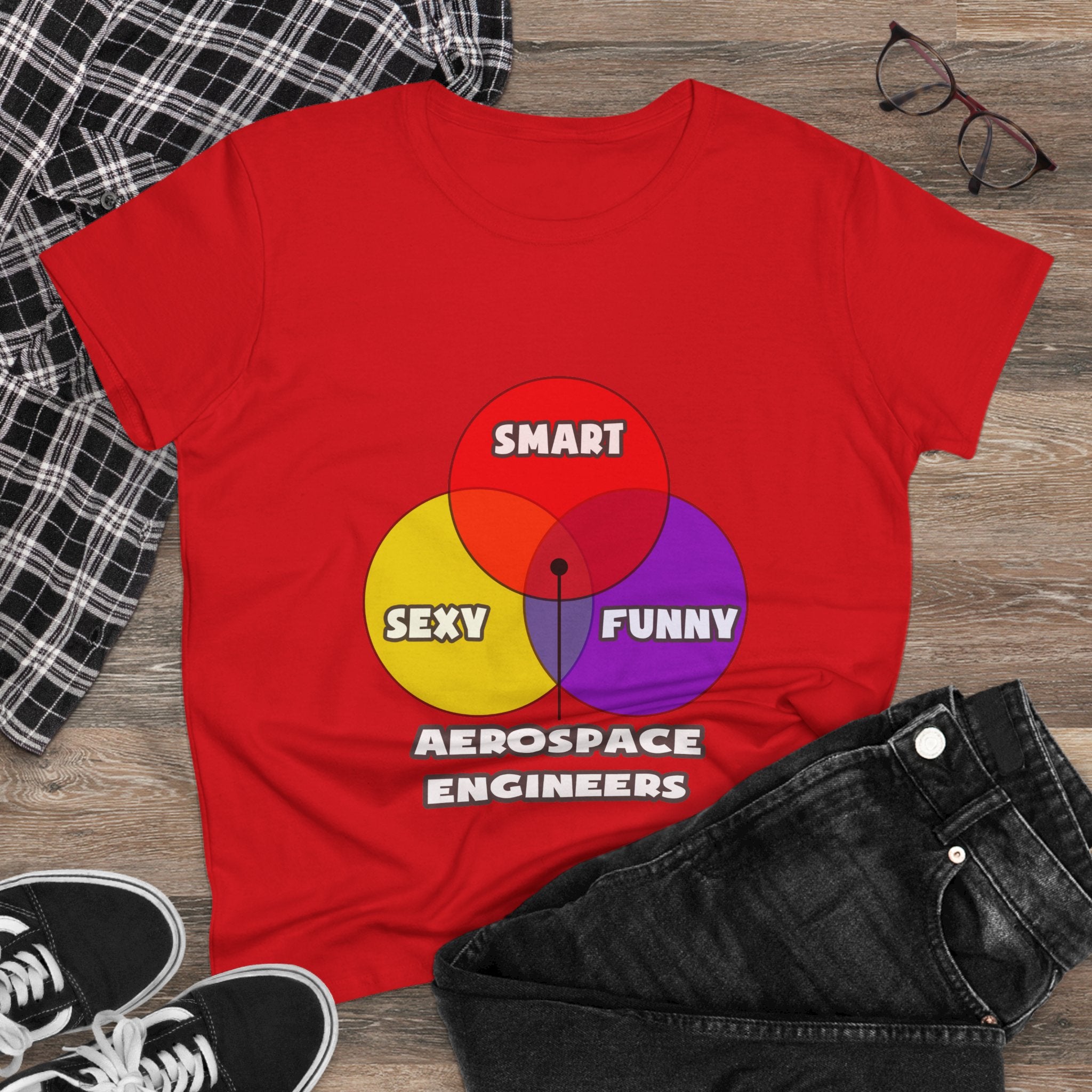 Venn Diagram .. Aerospace Engineers - Women's Midweight Cotton Tee