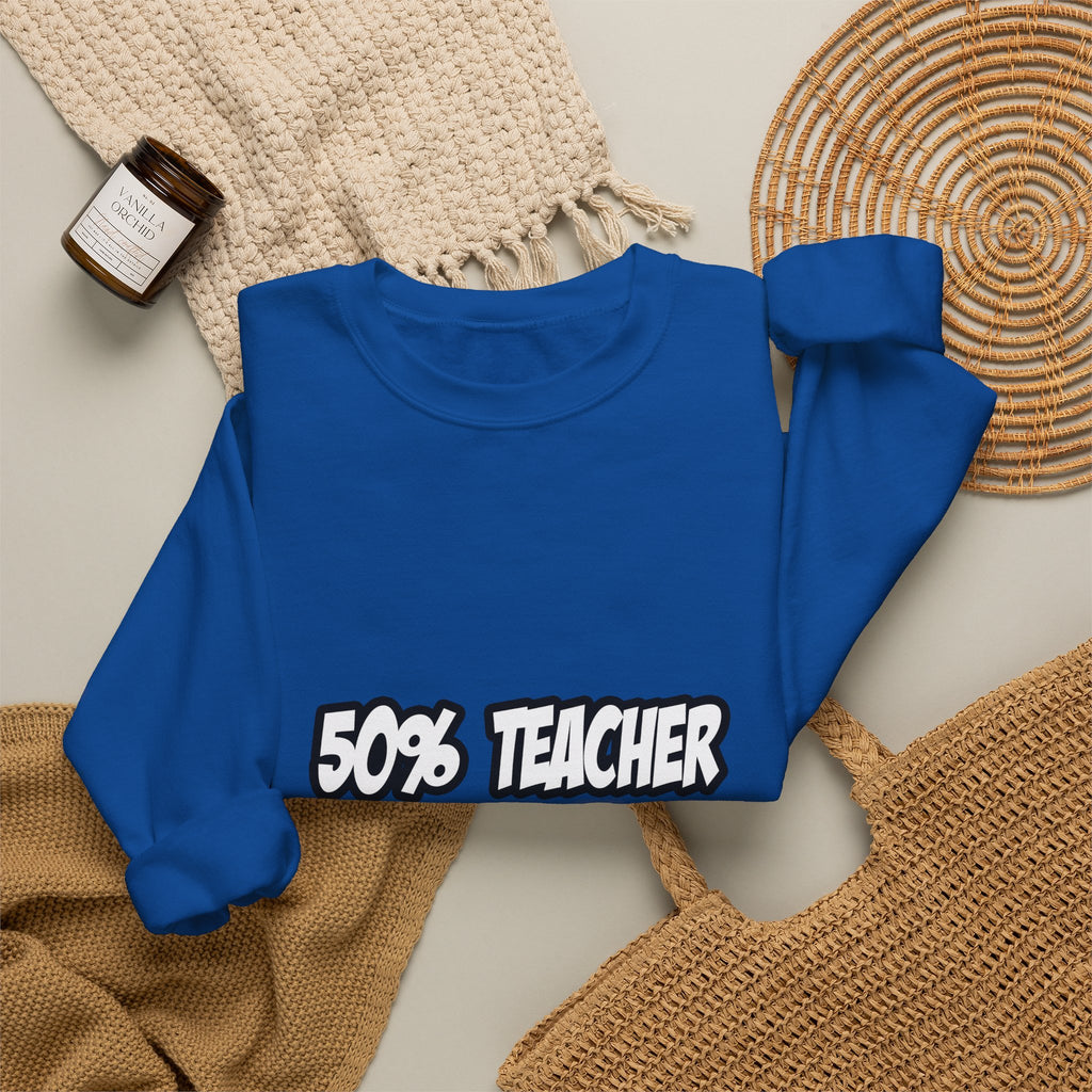 Half Teacher...Half Superhero - Unisex Heavy Blend™ Crewneck Sweatshirt