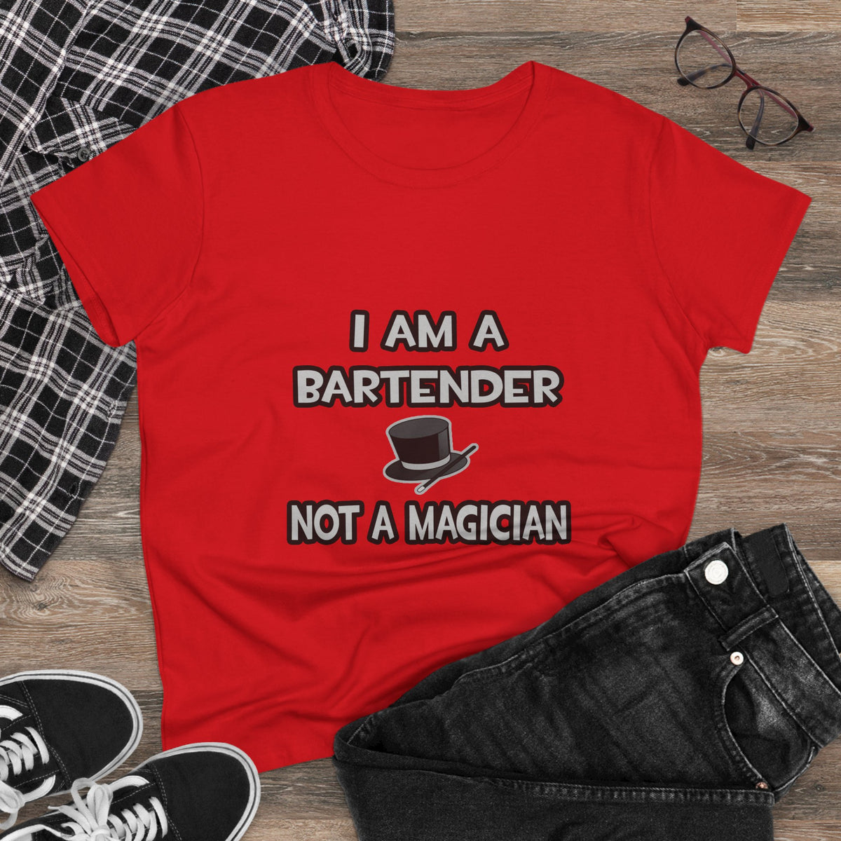 I Am A Bartender ... Not A Magician - Women's Midweight Cotton Tee