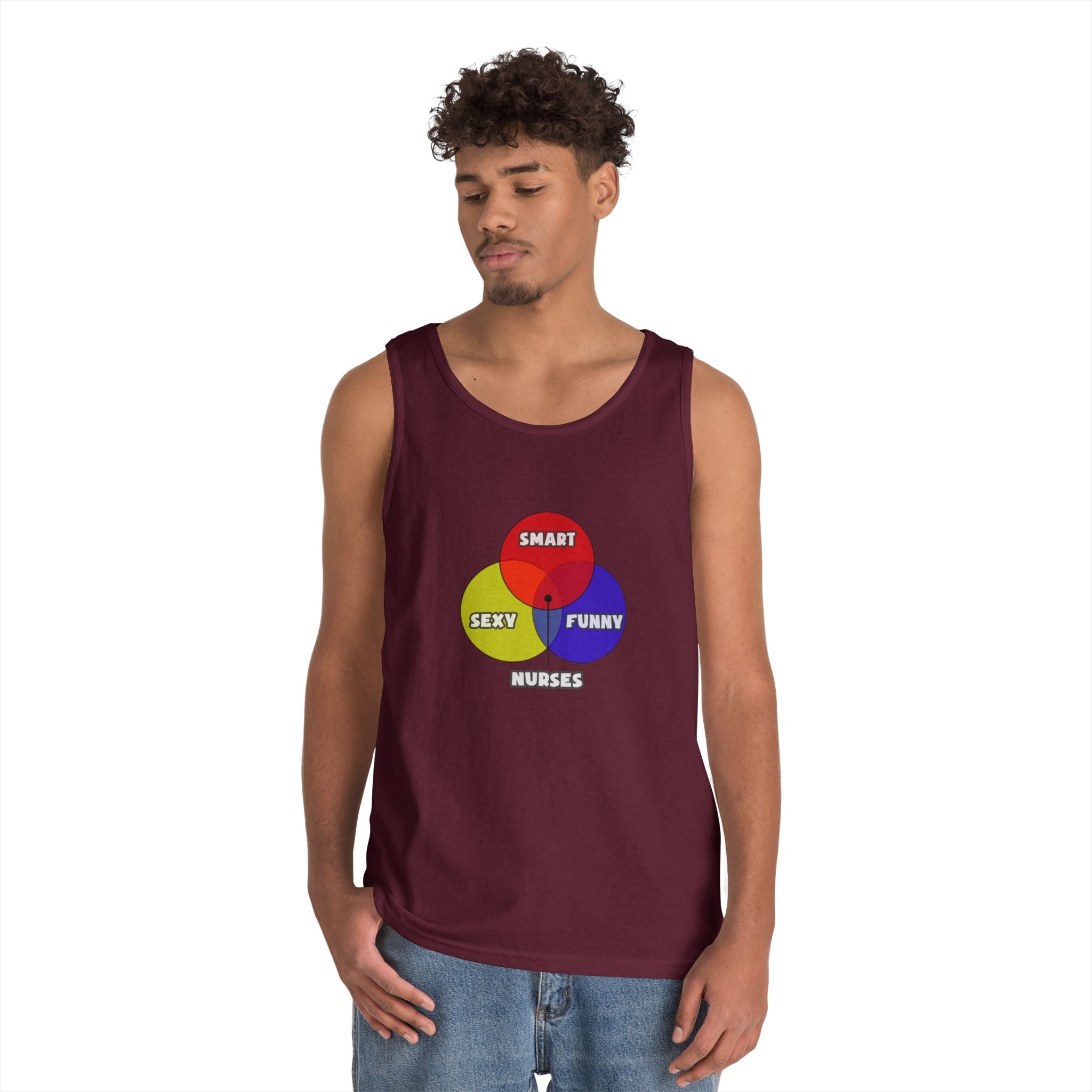 Venn Diagram .. Nurses - Unisex Heavy Cotton Tank Top