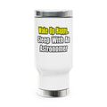 Wake Up Happy...Sleep With an Astronomer - Stainless Steel Travel Mug with Handle, 14oz