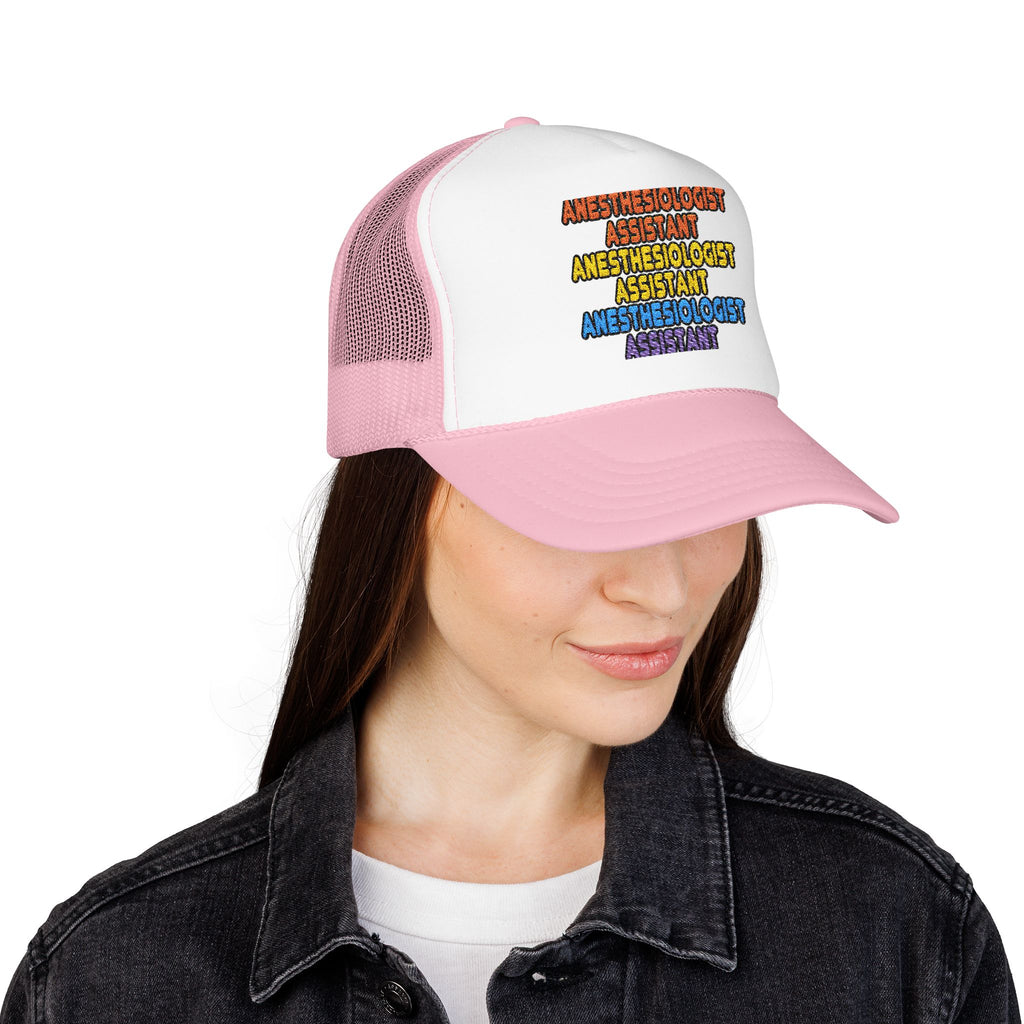 Rainbow Anesthesiologist Assistant - Foam Trucker Hat