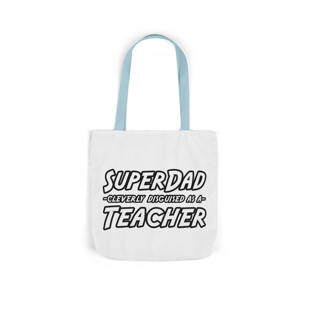 superdad dark teacher - Canvas Tote Bag, 5-Color Straps