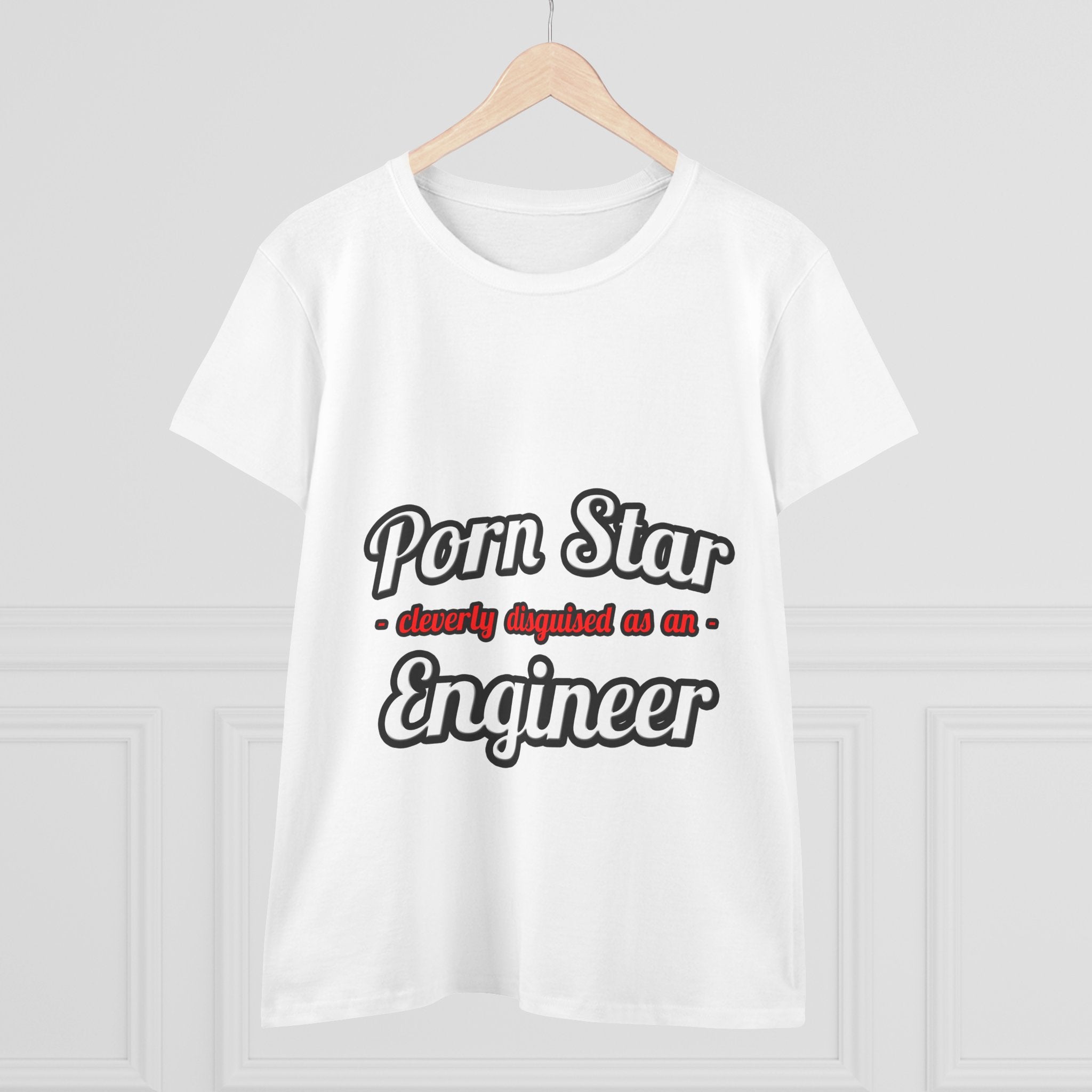 Porn Star...Engineer - Women's Midweight Cotton Tee