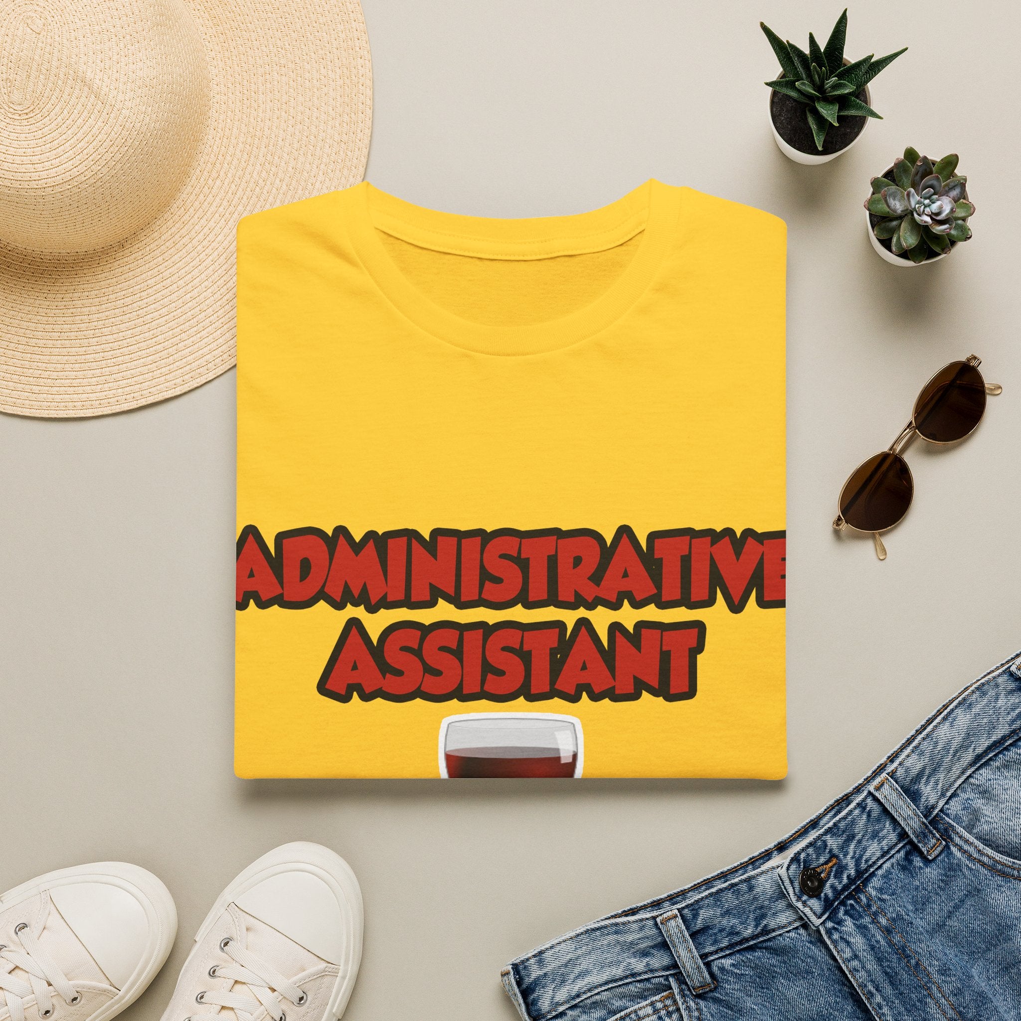 Admin Assistant ... Will Work For Wine - Unisex Softstyle T-Shirt