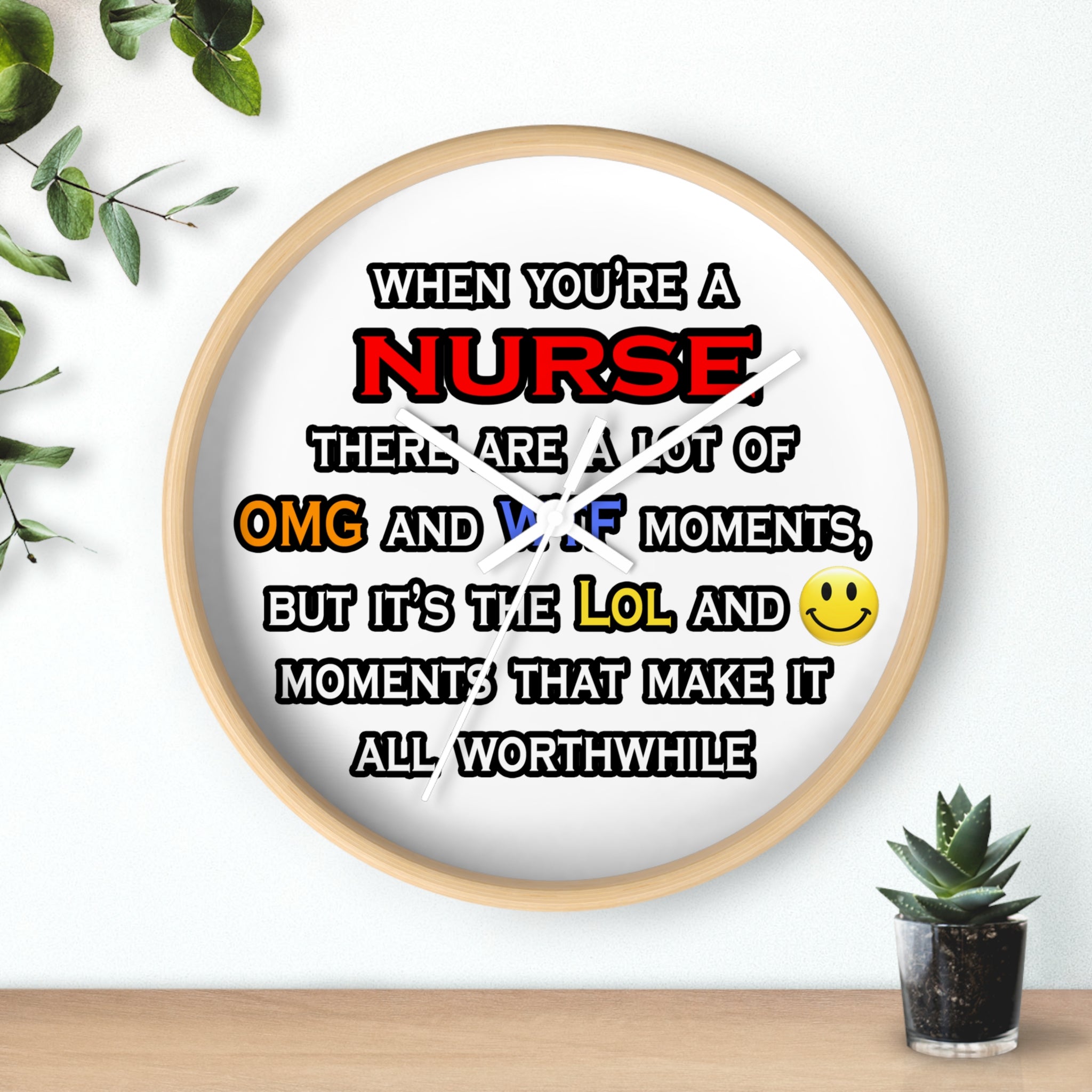 Nurse ... OMG WTF LOL - Wall Clock