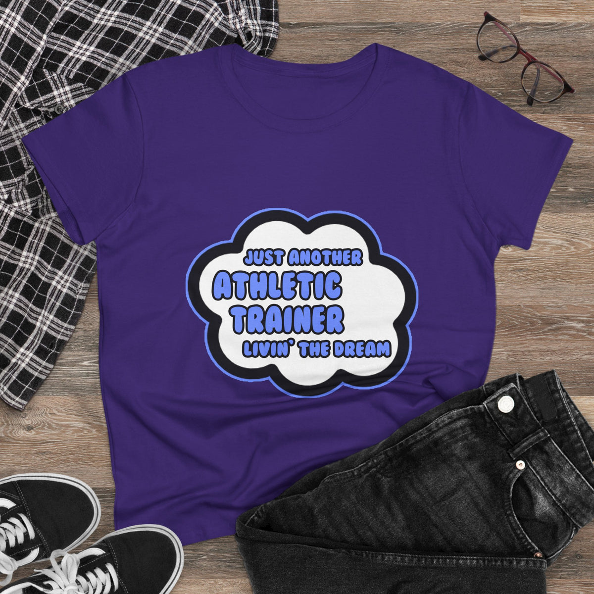 Athletic Trainer .. Livin' The Dream - Women's Midweight Cotton Tee