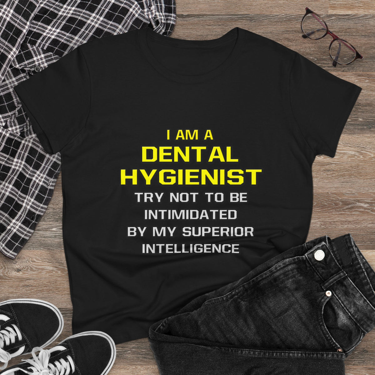 Dental Hygienist...Superior Intelligence - Women's Midweight Cotton Tee