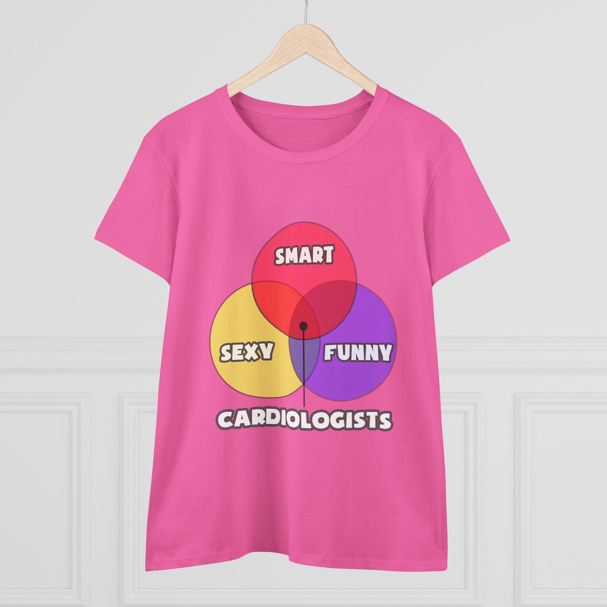 Venn Diagram .. Cardiologists - Women's Midweight Cotton Tee