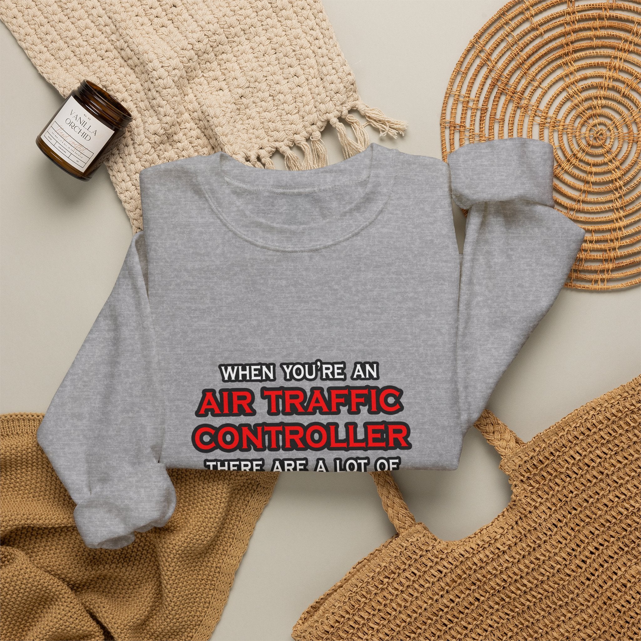 Funny Air Traffic Controller ... OMG WTF LOL - Unisex Heavy Blend™ Crewneck Sweatshirt