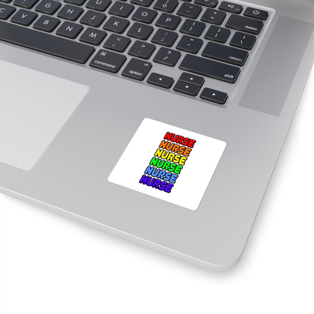 Rainbow Nurse - Square Stickers