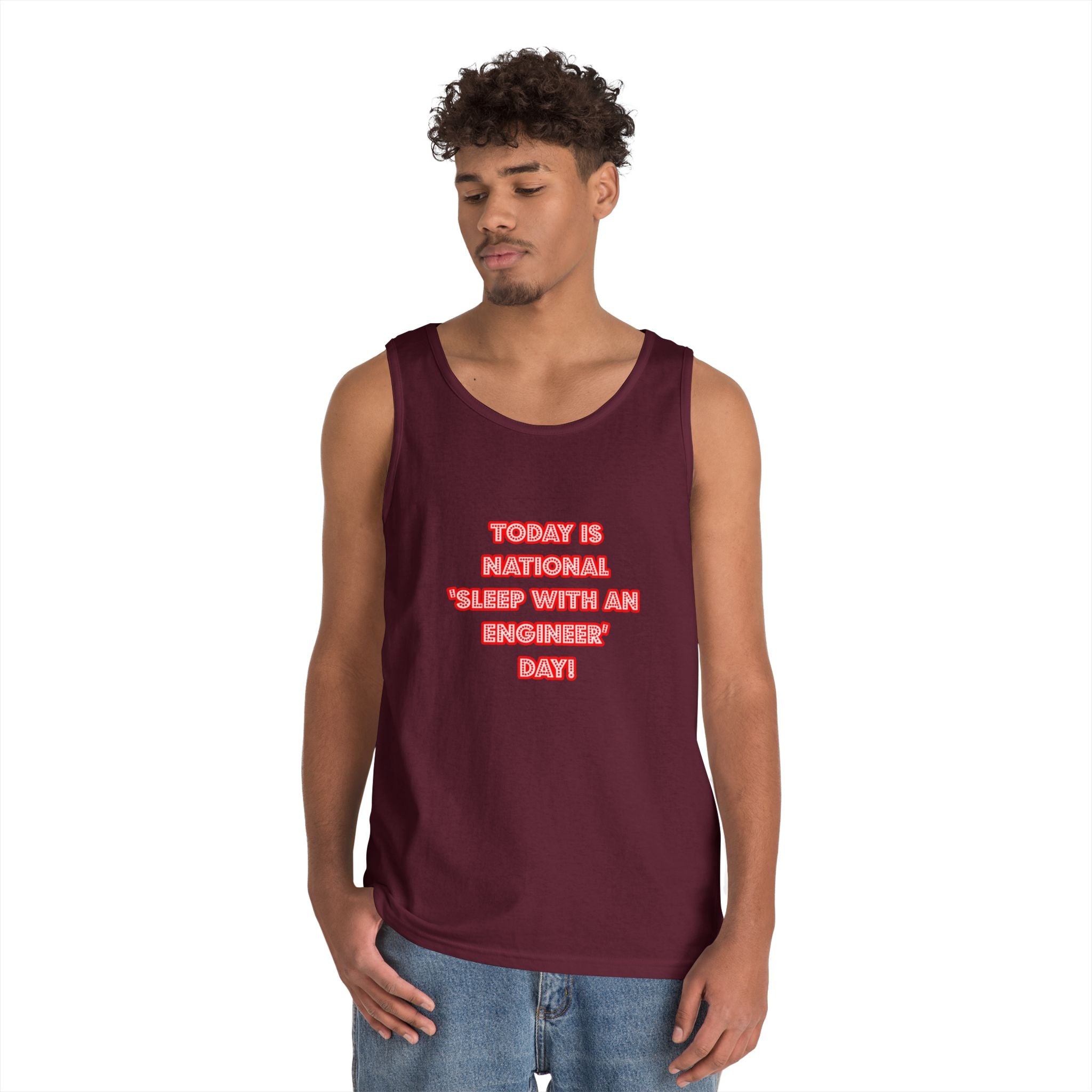 National 'Sleep With an Engineer' Day - Unisex Heavy Cotton Tank Top