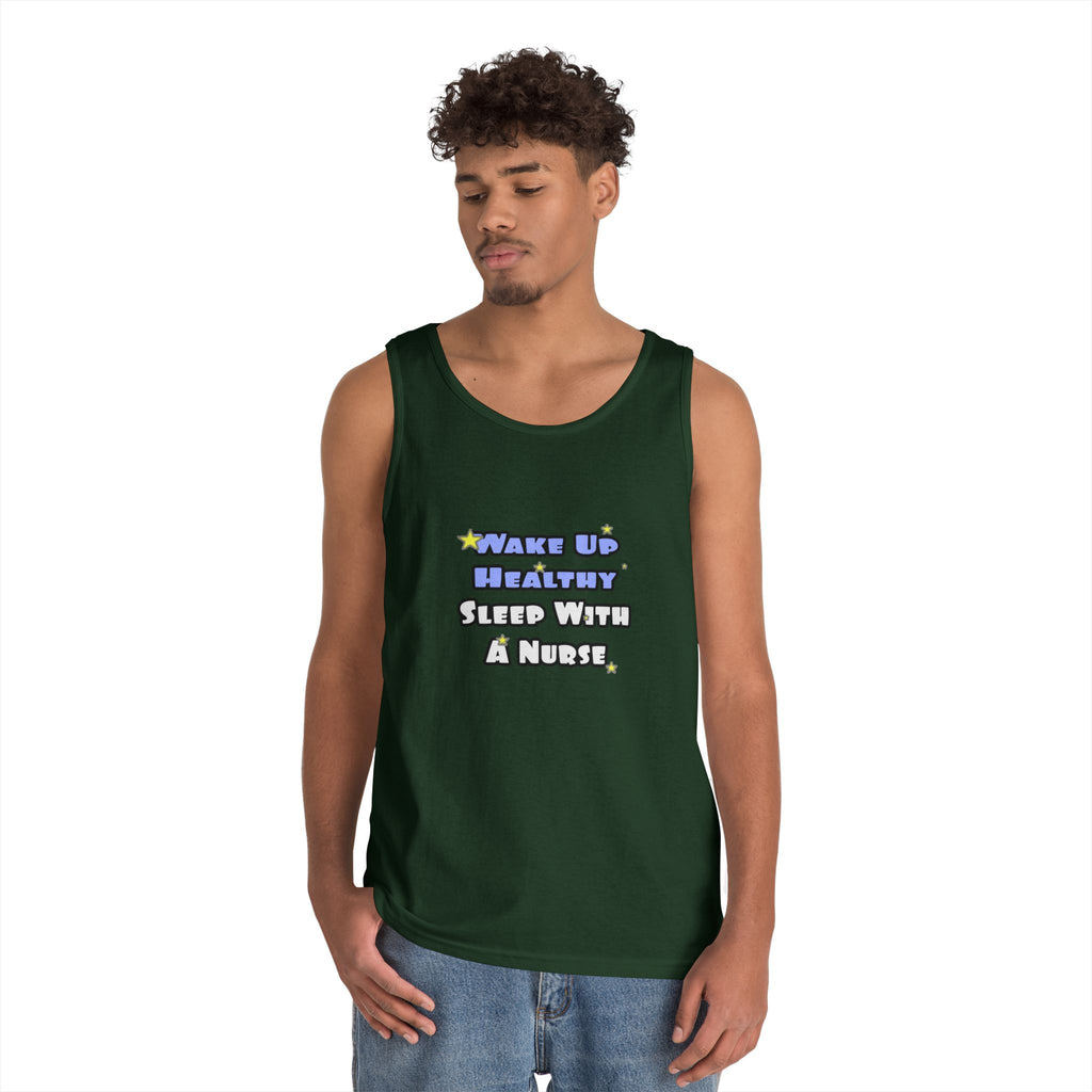 Wake Up Healthy...Sleep With a Nurse - Unisex Heavy Cotton Tank Top