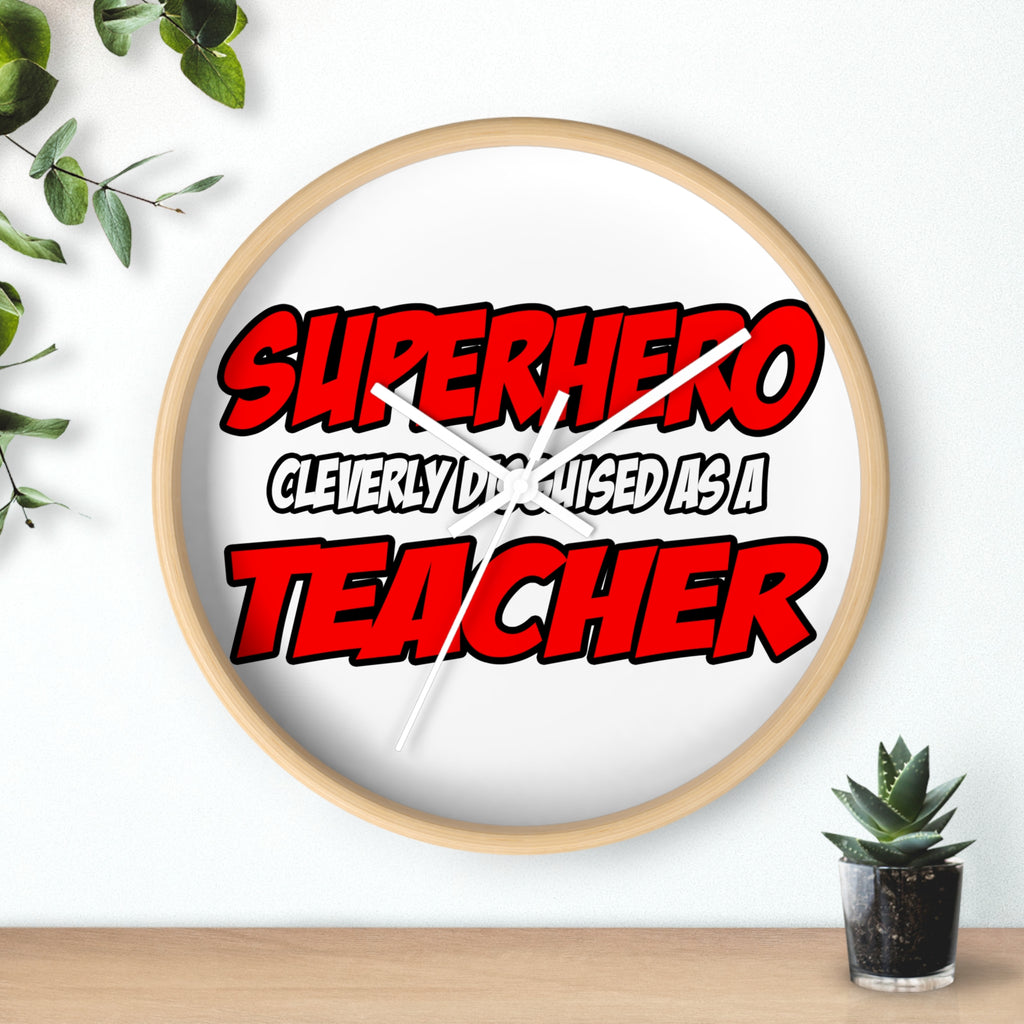 Superhero...Teacher - Wall Clock