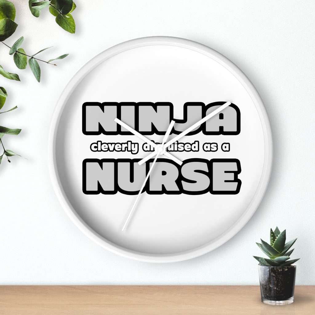 Ninja Cleverly Disguised As A Nurse - Wall Clock