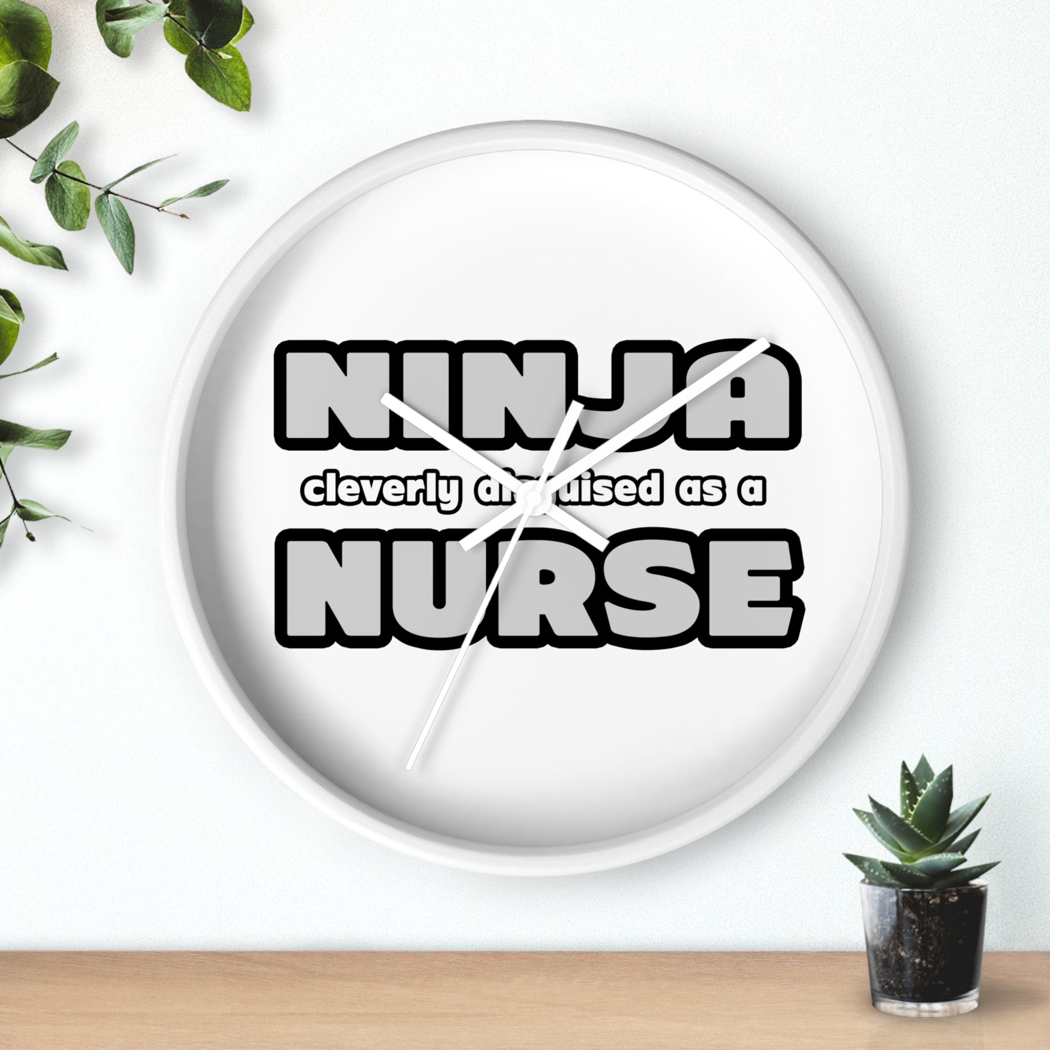 Ninja Cleverly Disguised As A Nurse - Wall Clock