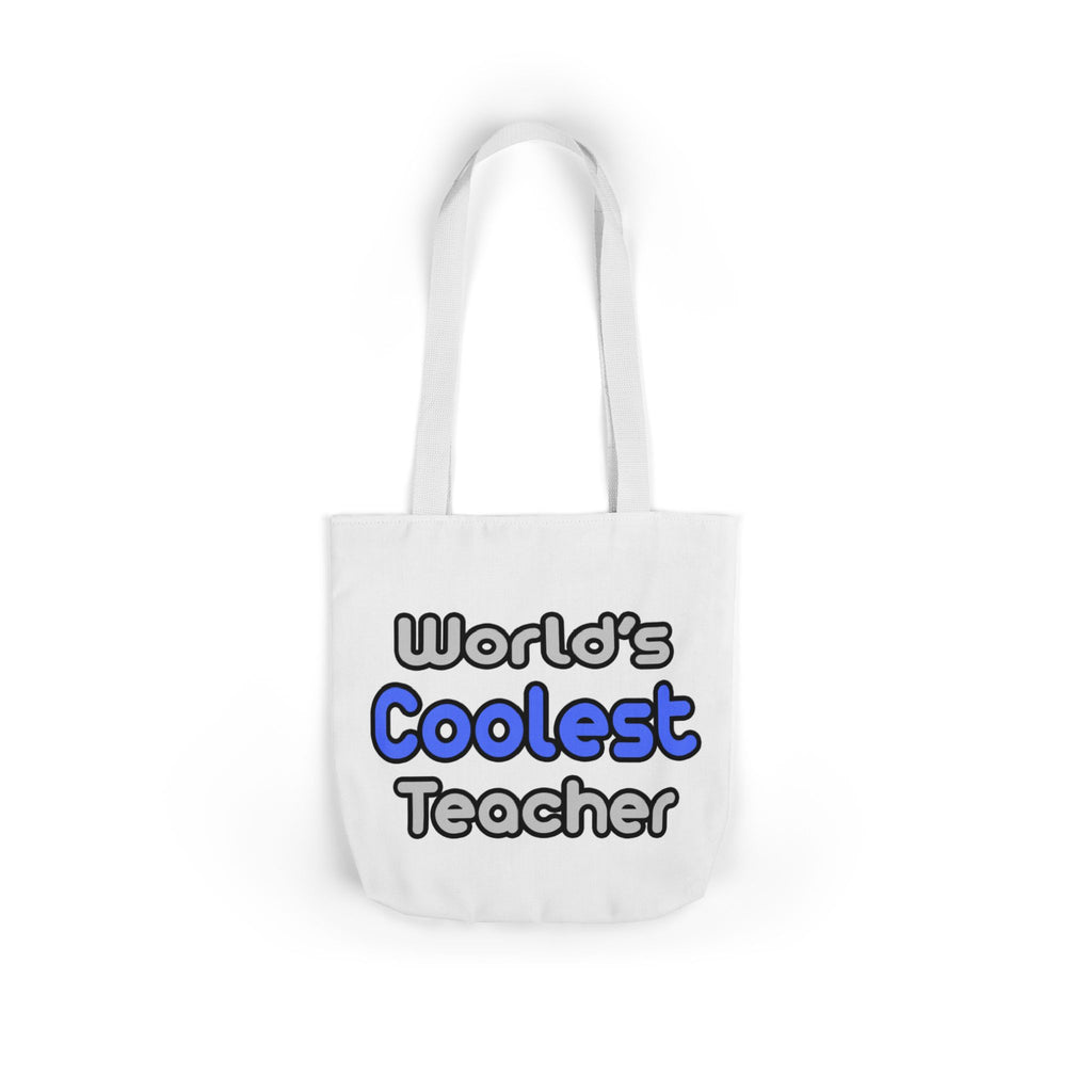 World's Coolest Teacher - Canvas Tote Bag, 5-Color Straps