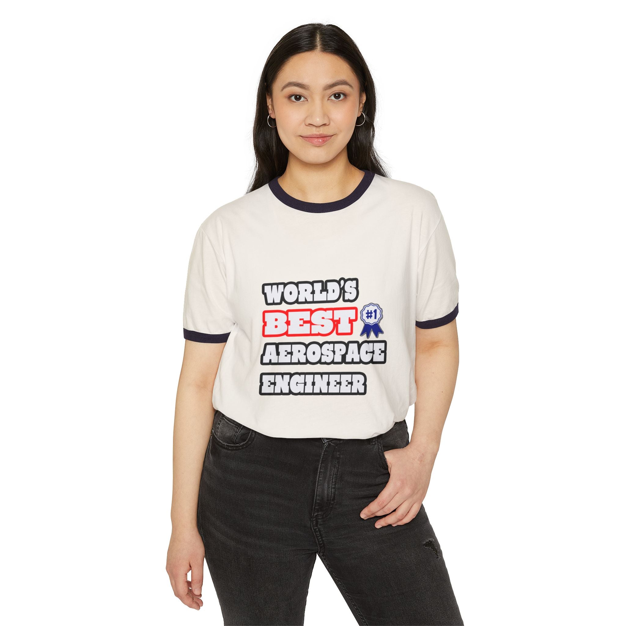 World's Best Aerospace Engineer - Unisex Cotton Ringer T-Shirt