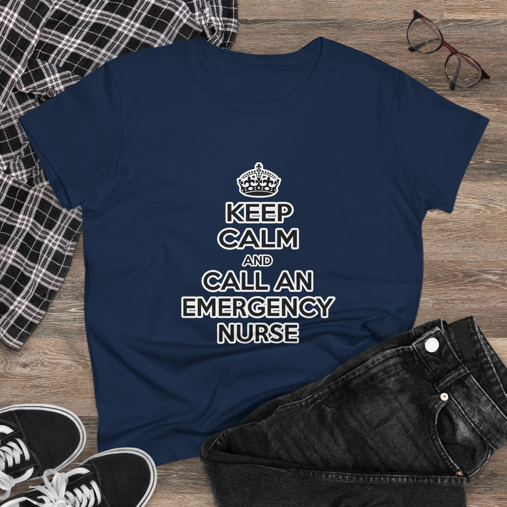 Keep Calm and Call an Emergency Nurse - Women's Midweight Cotton Tee