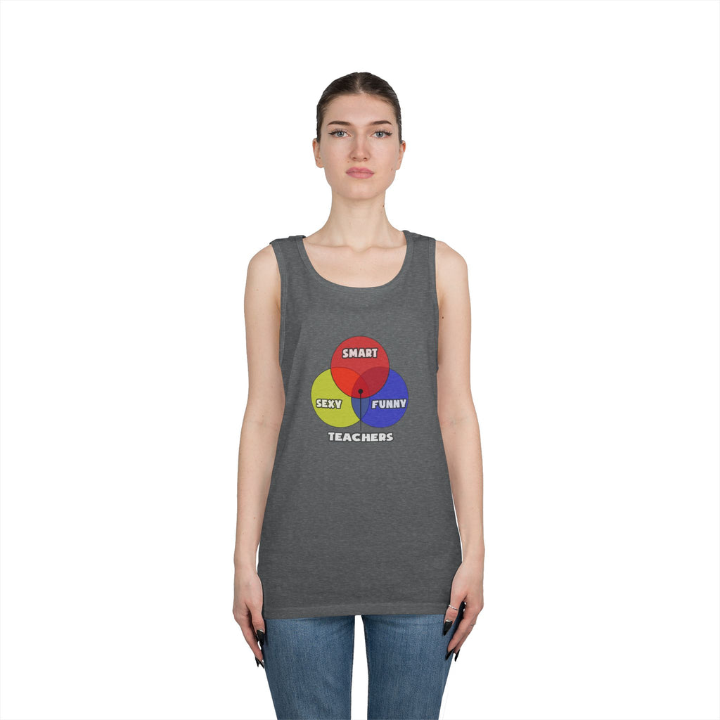 Venn Diagram .. Teachers - Unisex Heavy Cotton Tank Top
